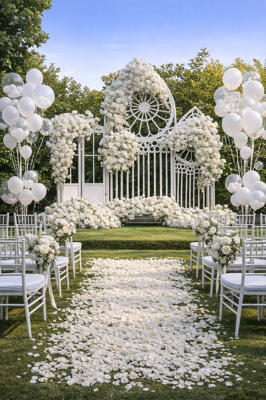 Blue White Rose Hanging Flower Floor Floral Flower Ball Wedding Event Props ABFC-054