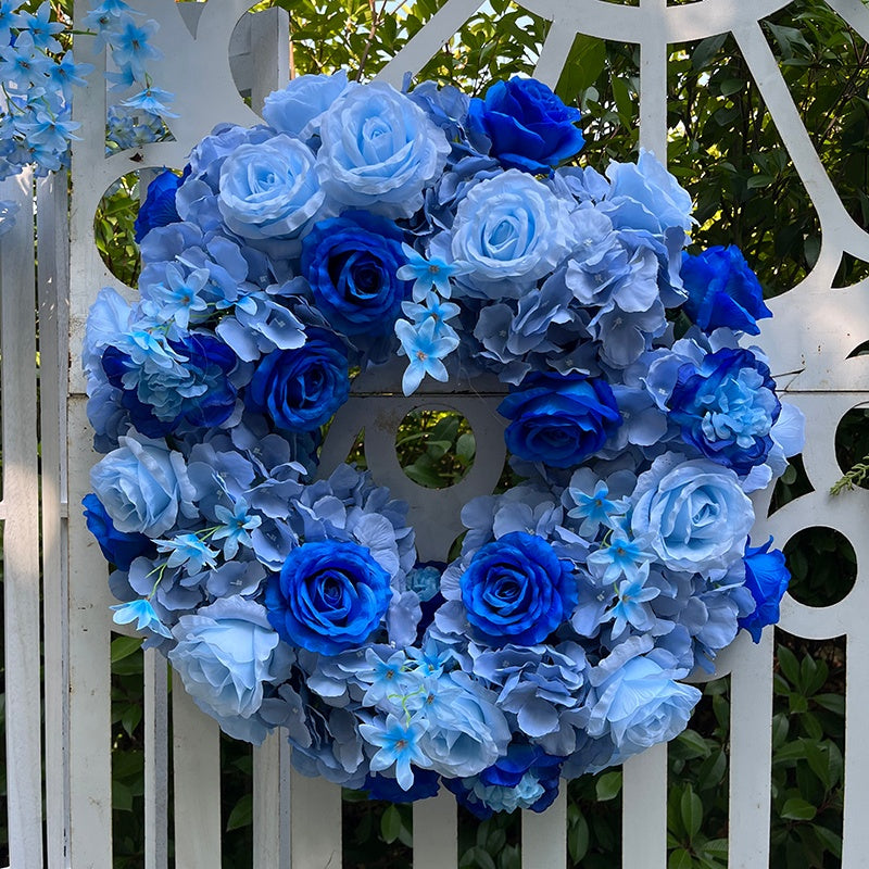 Blue White Rose Hanging Flower Floor Floral Flower Ball Wedding Event Props ABFC-054
