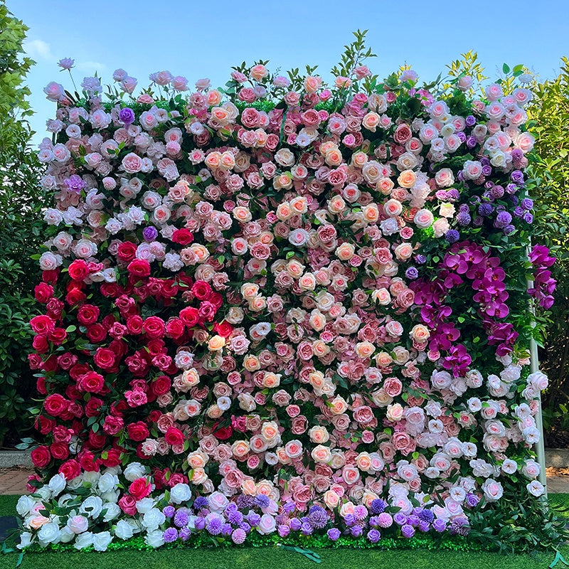 5D Mixed Pink Floral Wall Backdrop For Romantic Wedding Party Decor ABFW-009