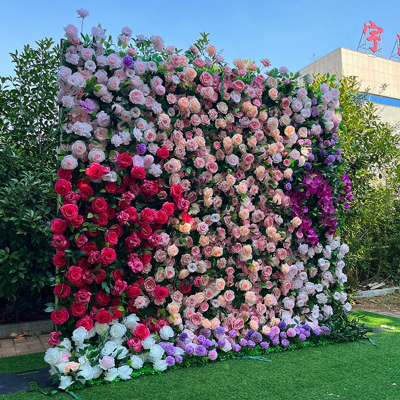 5D Mixed Pink Floral Wall Backdrop For Romantic Wedding Party Decor ABFW-009