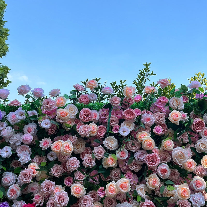 5D Mixed Pink Floral Wall Backdrop For Romantic Wedding Party Decor ABFW-009