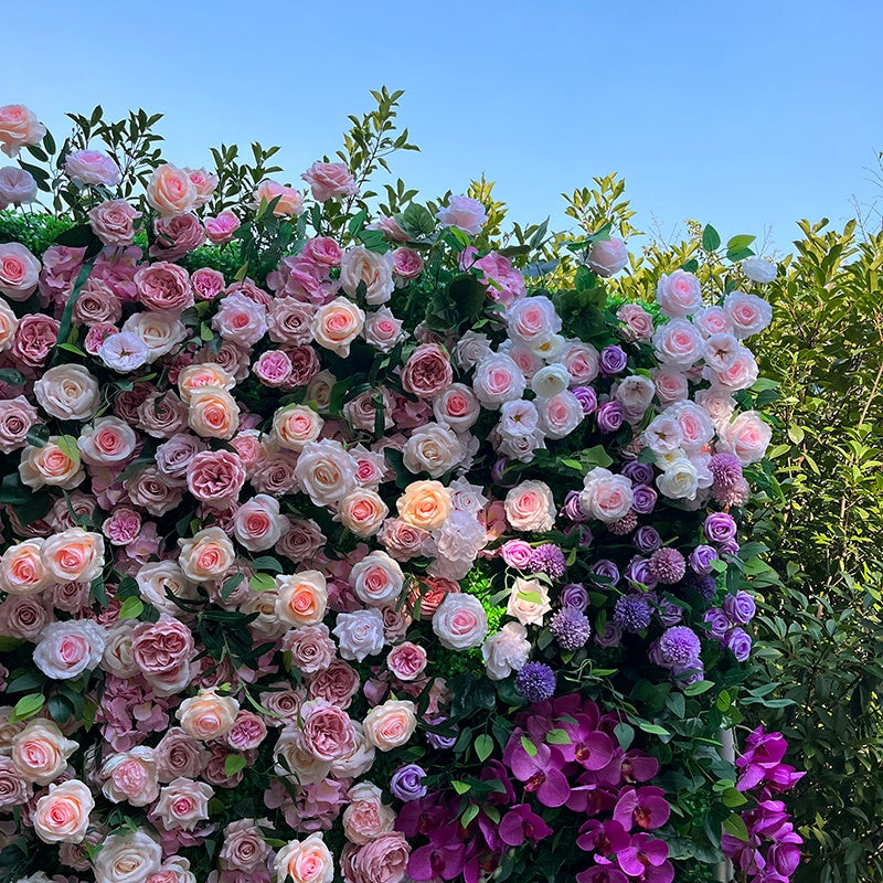 5D Mixed Pink Floral Wall Backdrop For Romantic Wedding Party Decor ABFW-009