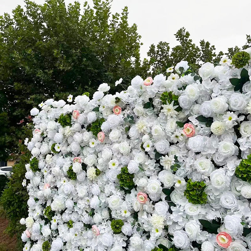 White Greenery Floral Wall Backdrop 