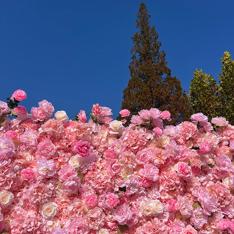 Soft Pink Floral Wall Backdrop for Engagement Baby Shower Events ABFW-020