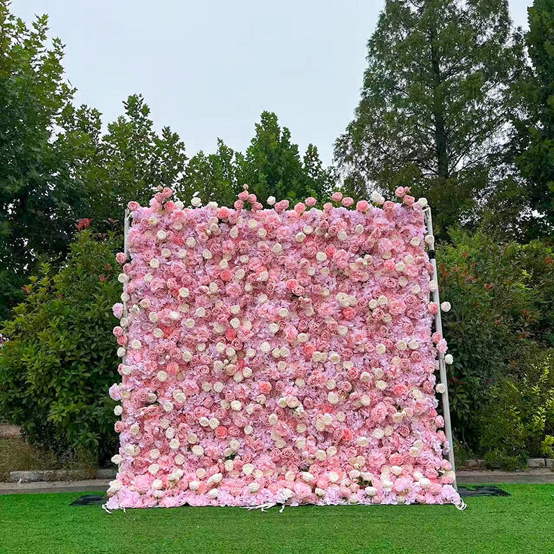 Blush Pink Rose Hydrangea Flower Wall Wedding Bridal Shower Backdrop ABFW-032