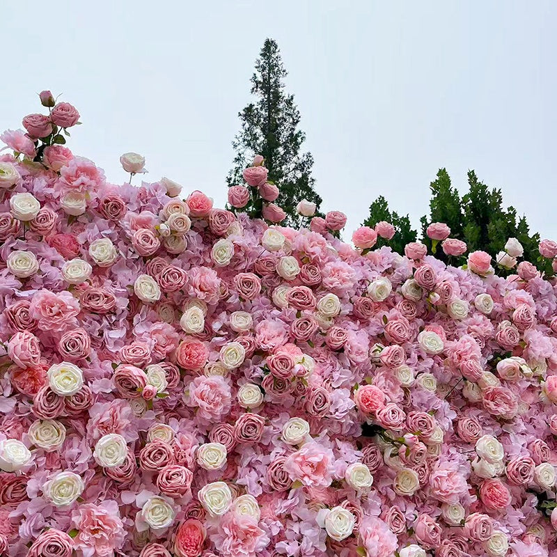 Blush Pink Rose Hydrangea Flower Wall Wedding Bridal Shower Backdrop ABFW-032