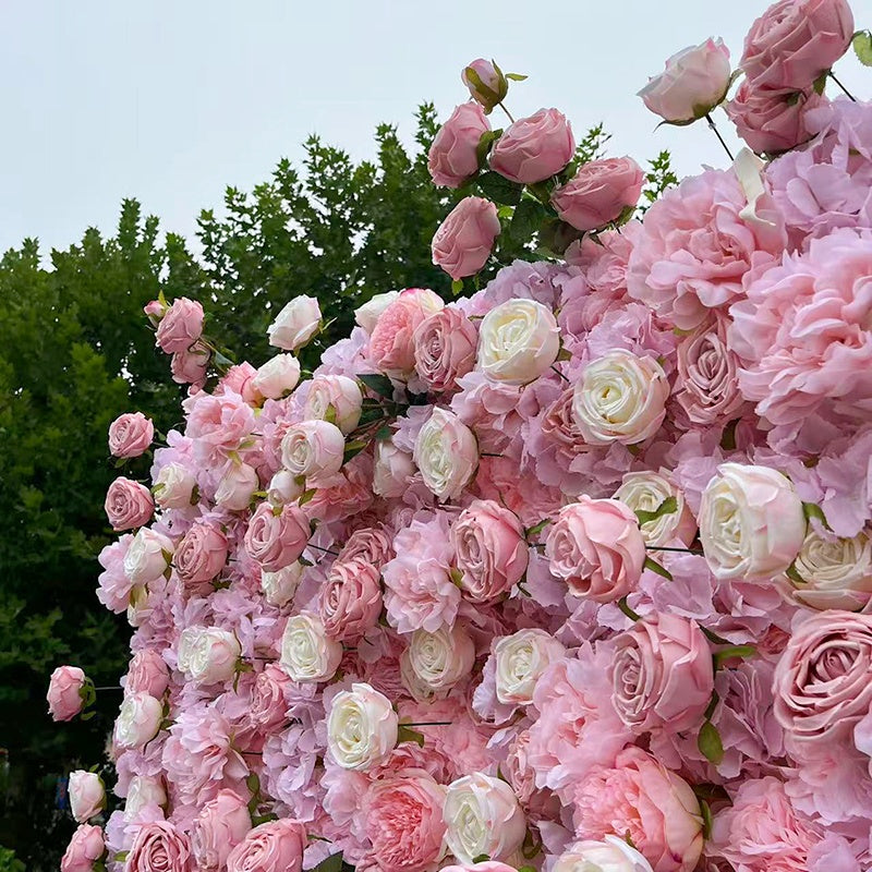 Blush Pink Rose Hydrangea Flower Wall Wedding Bridal Shower Backdrop ABFW-032