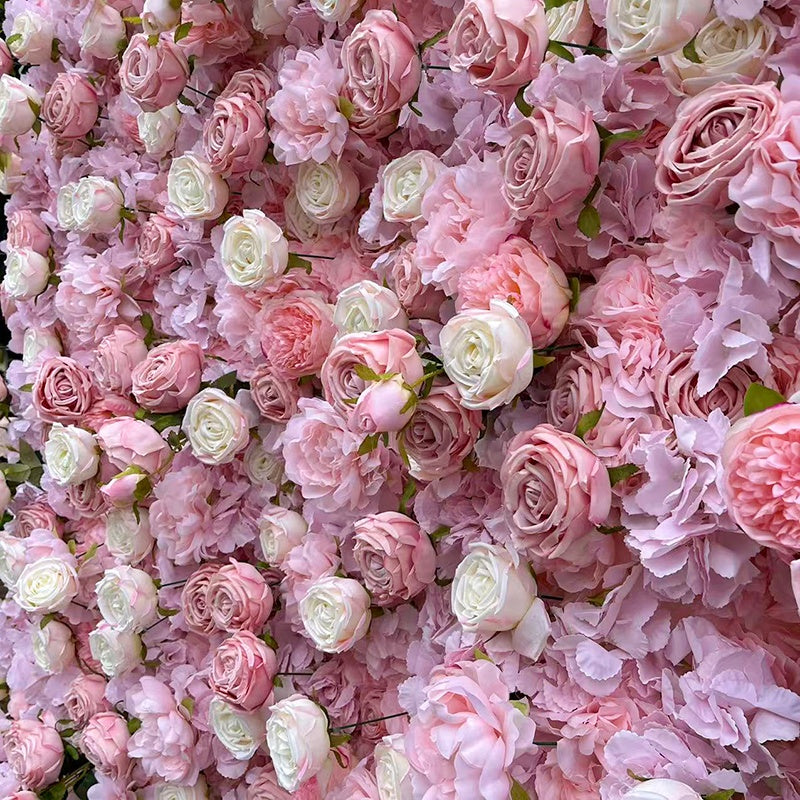 Blush Pink Rose Hydrangea Flower Wall Wedding Bridal Shower Backdrop ABFW-032