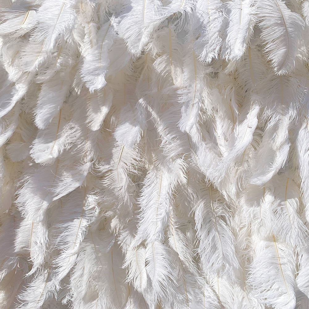 White Ostrich Feather Wall Photo Backdrop For Wedding Party Decor ABFW-046