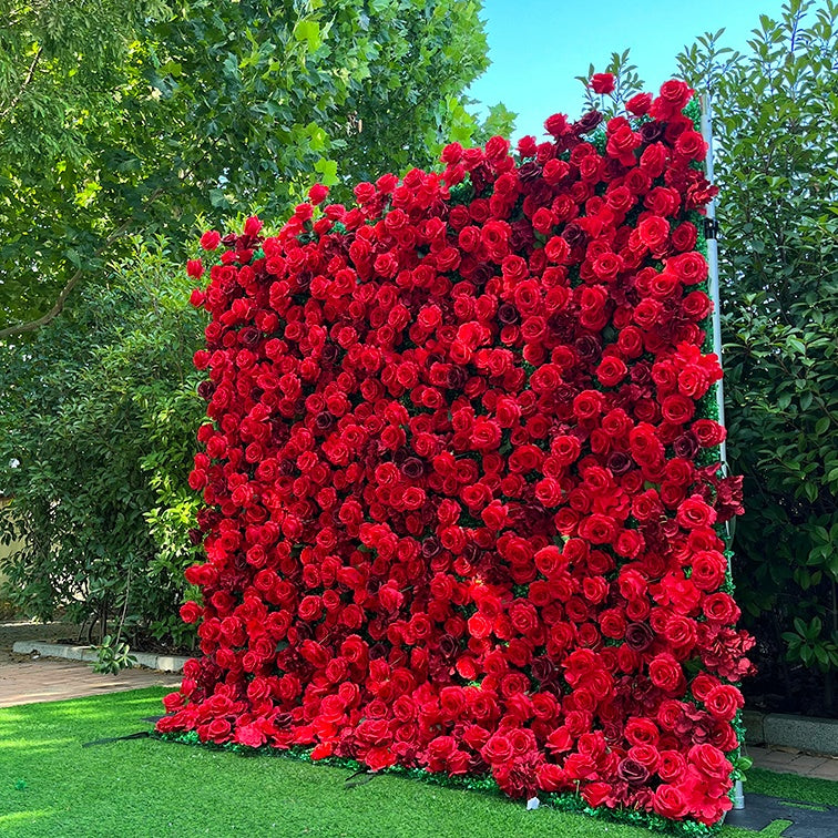 artificial flower backdrop for event photo booth