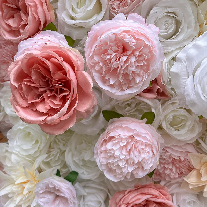 5D Pink White 8ft Flower Wall Backdrop for Bridal Shower Event Decor ABFW-091