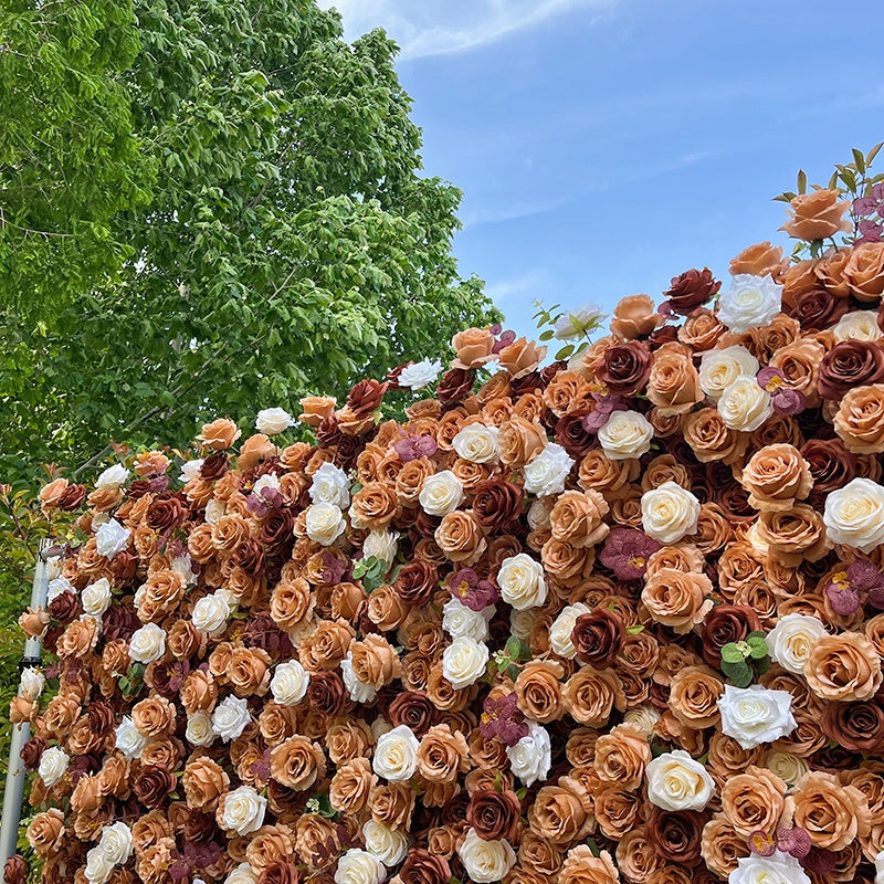 Vintage Champagne Rose Flower Wall Backdrop for Event Photo Booth ABFW-092