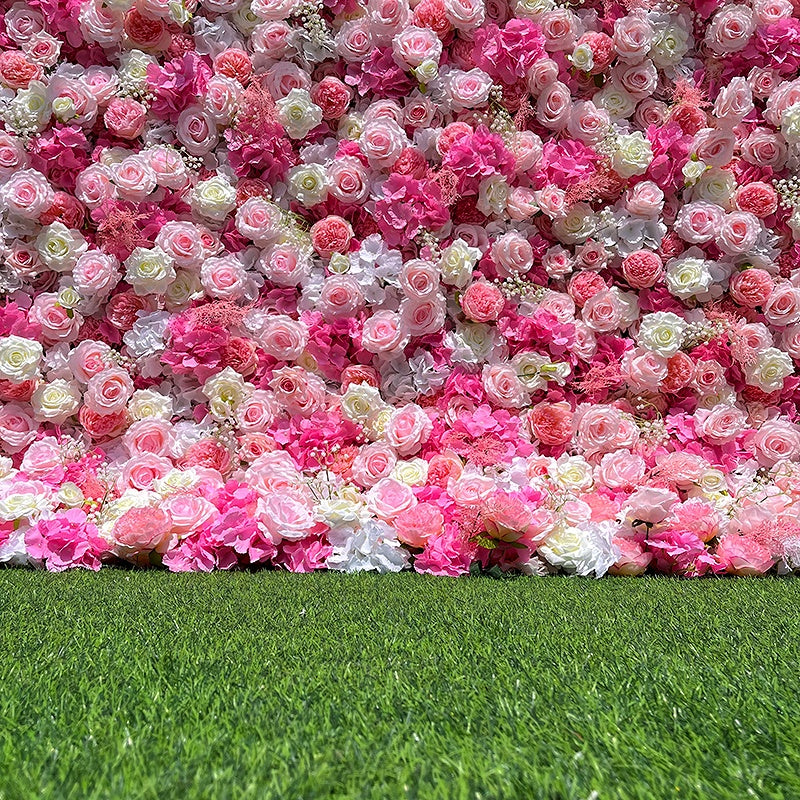 Silk flower wall panel 8x8ft party background