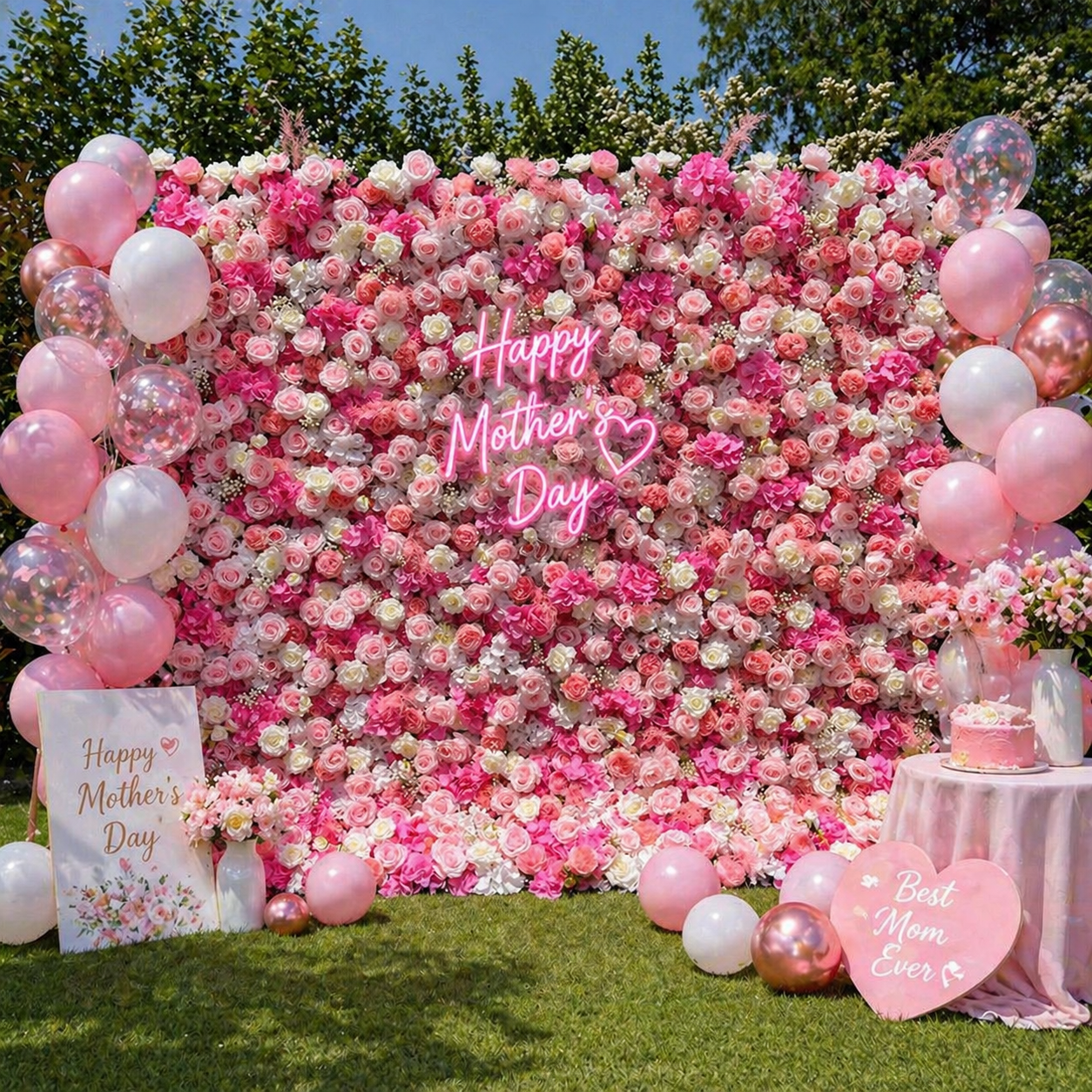 Mother’s Day flower wall backdrop ideas