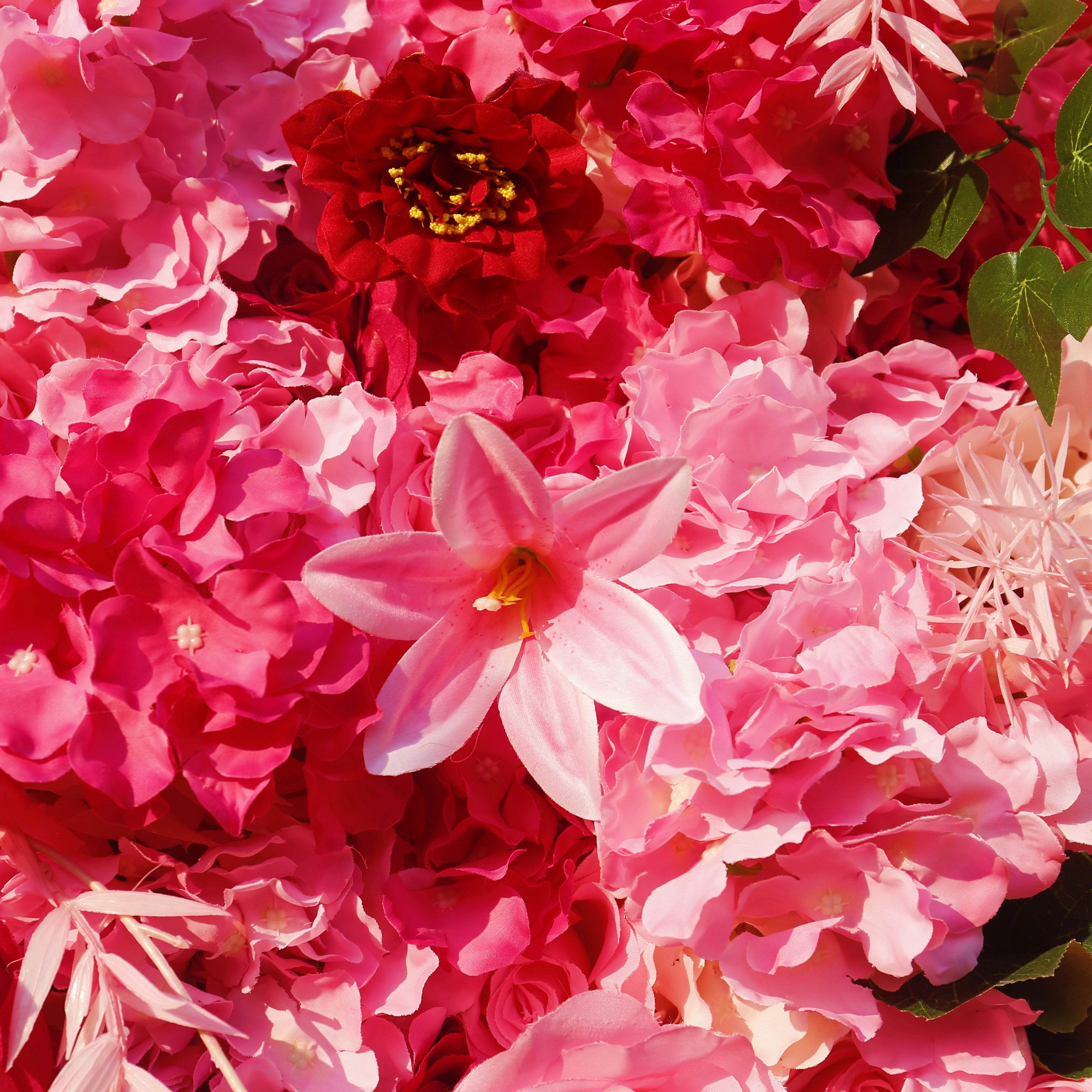 Pink Red Mixed Flower Wall Backdrop for Birthday Party Decor ACFW-154