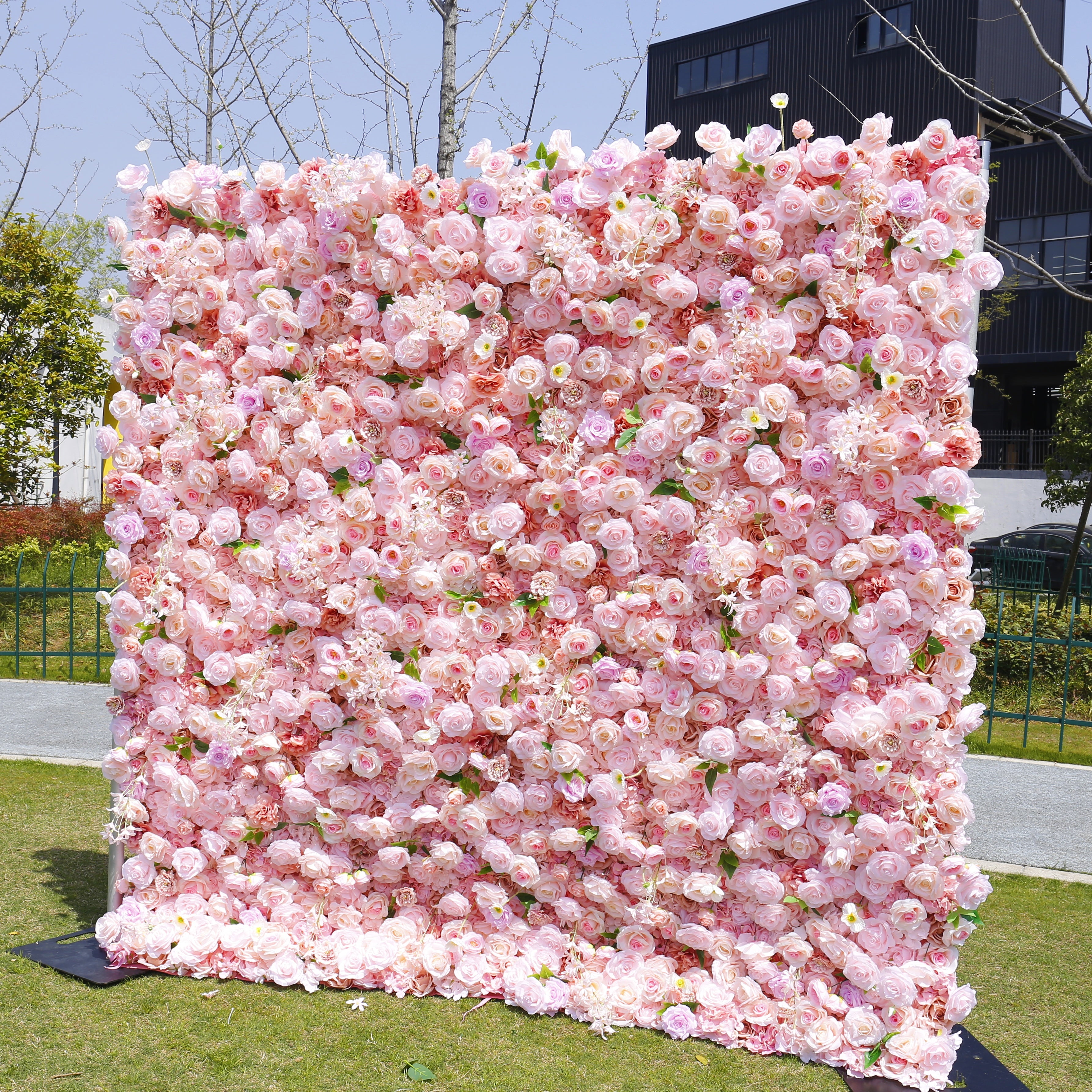 Soft Pink Rose Flower Wall  For Wedding Party Decor ACFW-004