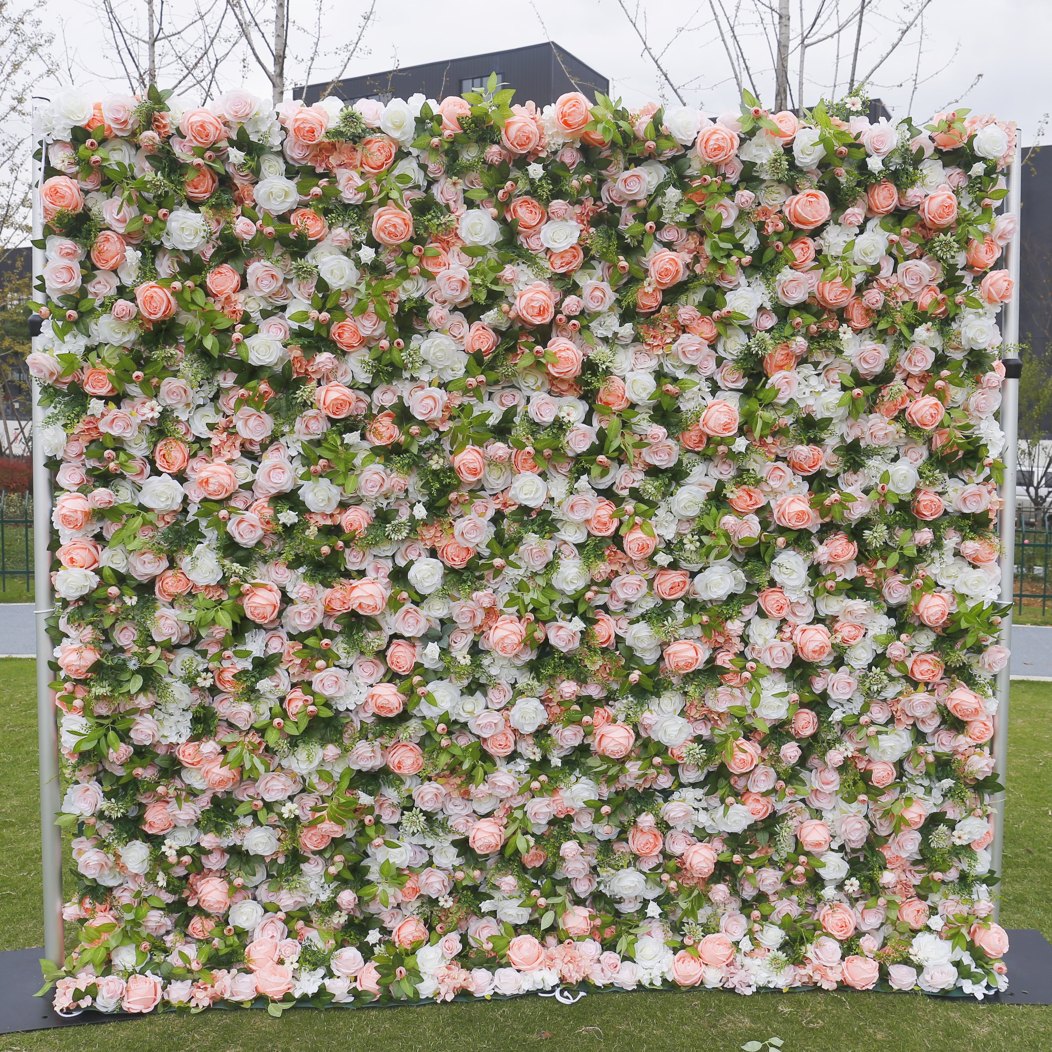 Soft Peach Bloom Flower Wall Panel for Wedding Ceremony Decor ACFW-012