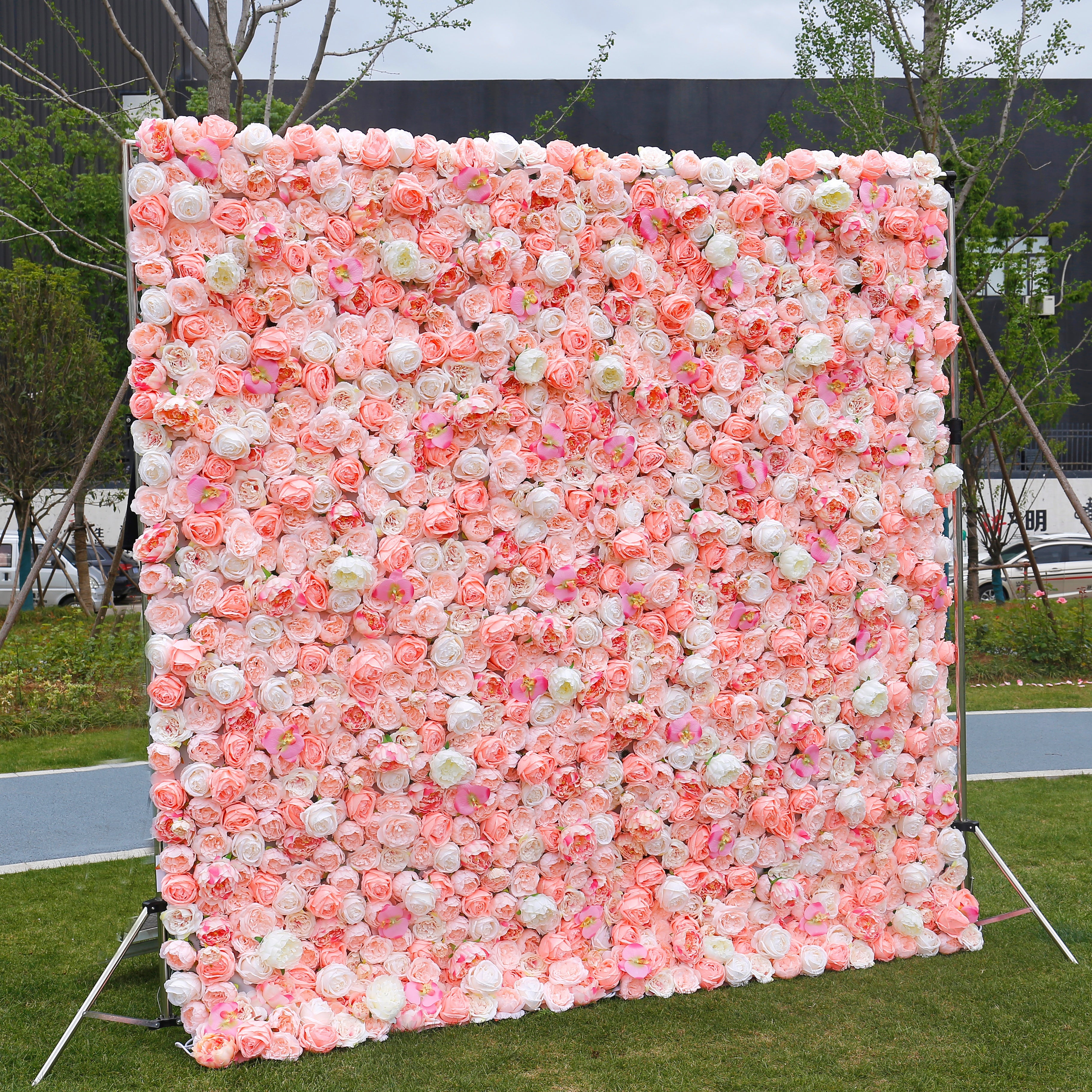 Premium Blush Pink Flower Wall Backdrop for Event Party Decor ACFW-019