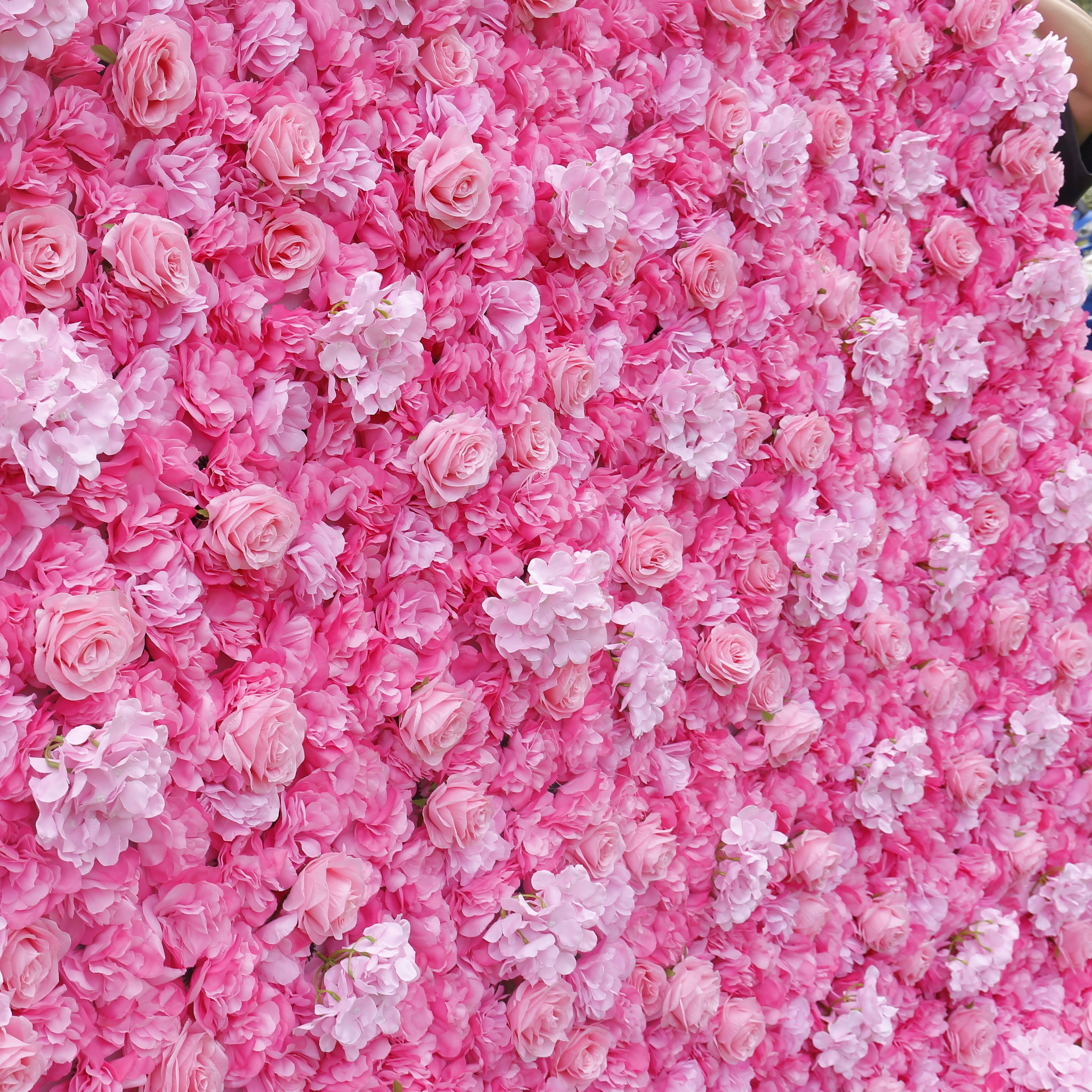 Hot Pink Artificial Flower Wall Backdrop for Wedding & Birthday Decor ACFW-022