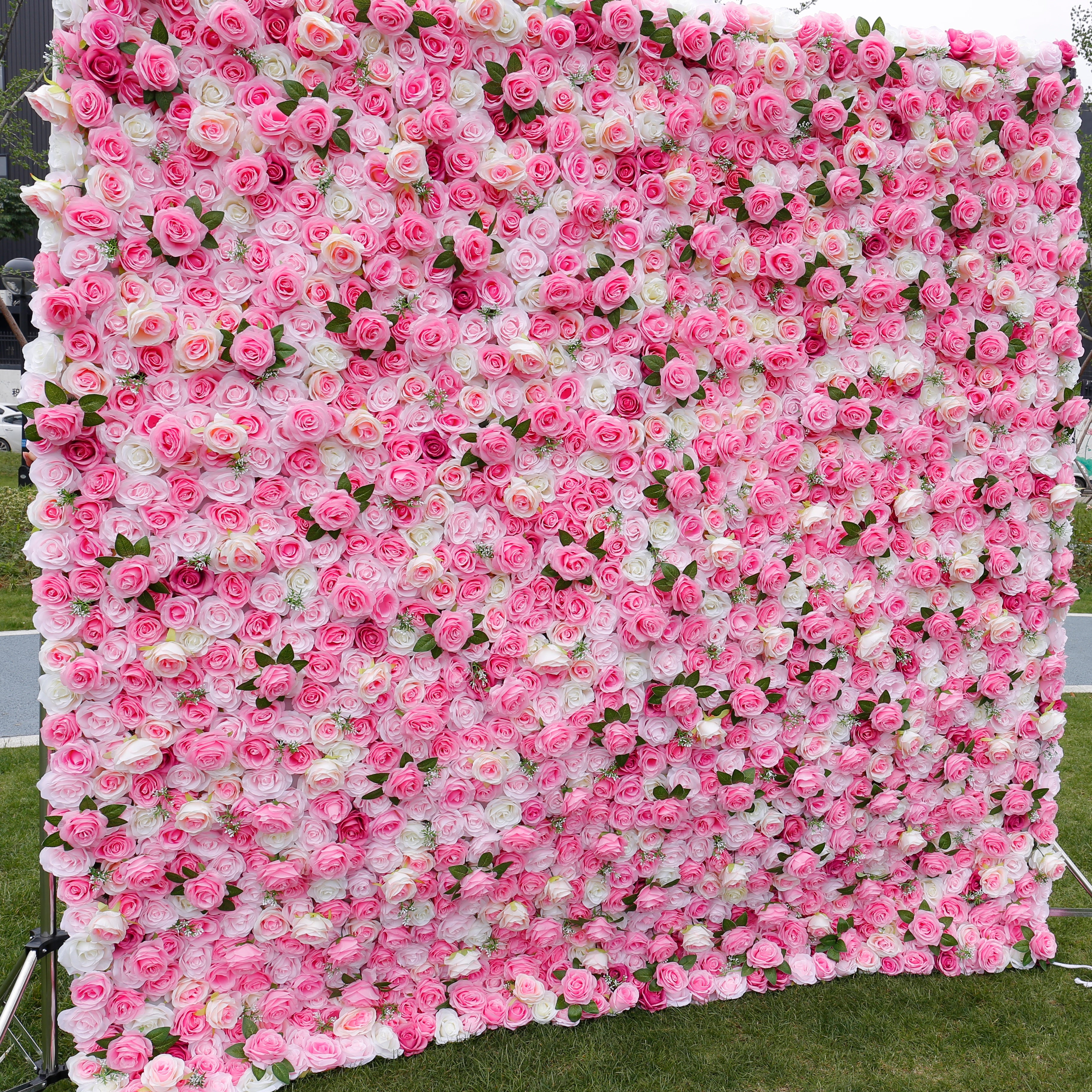 Soft Pink Garden Flower Wall Backdrop for Engagement & Party Decor ACFW-025