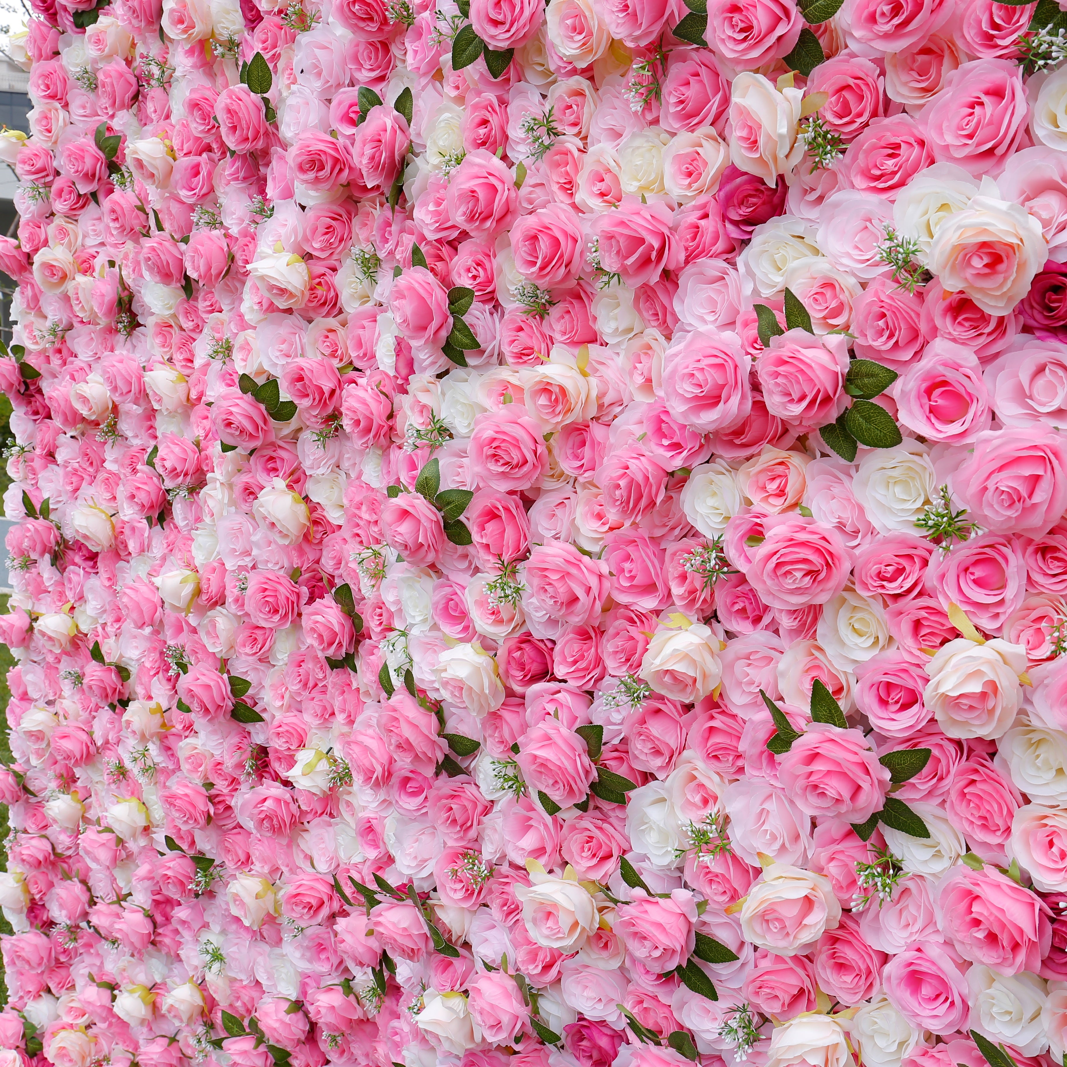 Soft Pink Garden Flower Wall Backdrop for Engagement & Party Decor ACFW-025