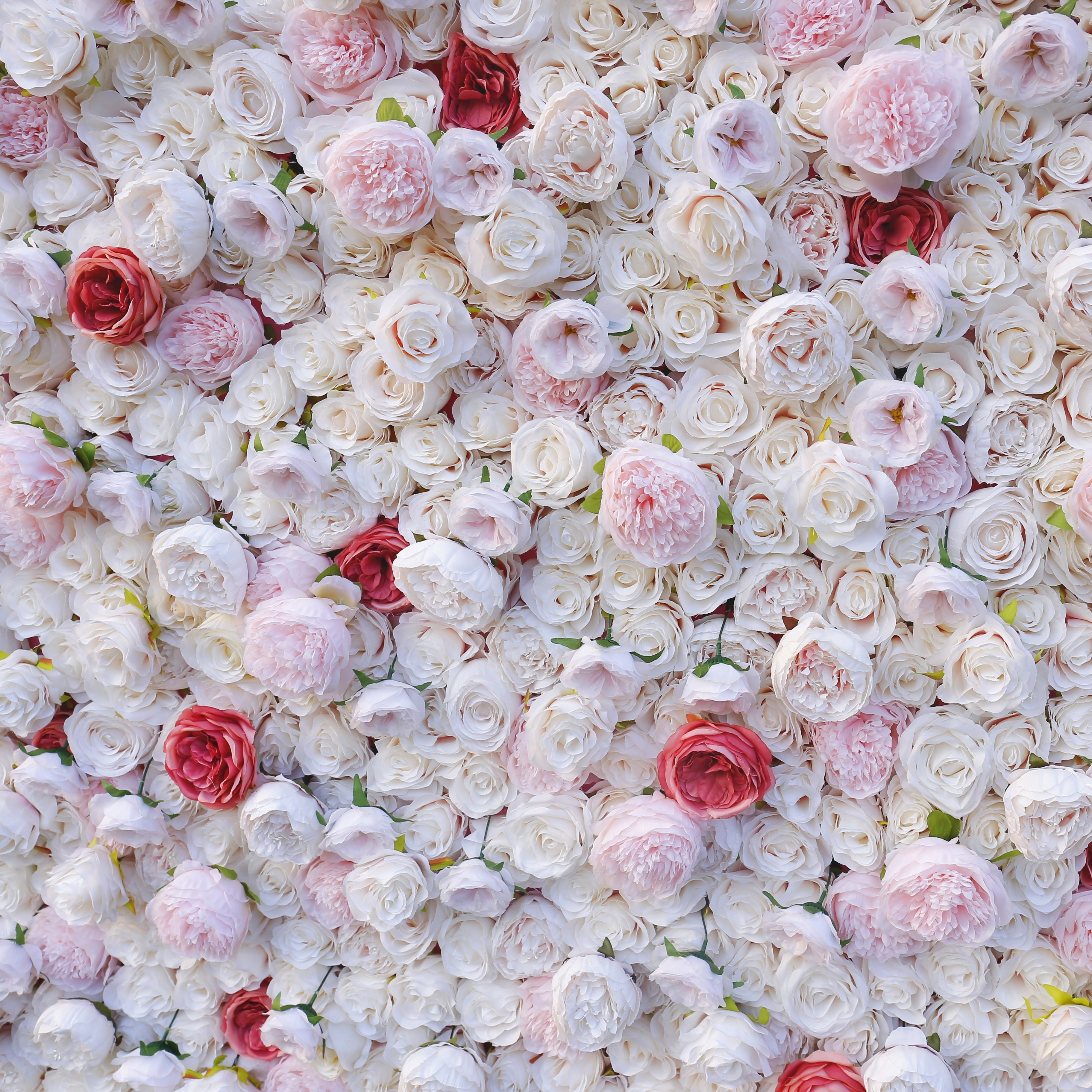 Pink White Mixed Silk Rose Cloth Roll Up Wedding Flower Wall ACFW-058