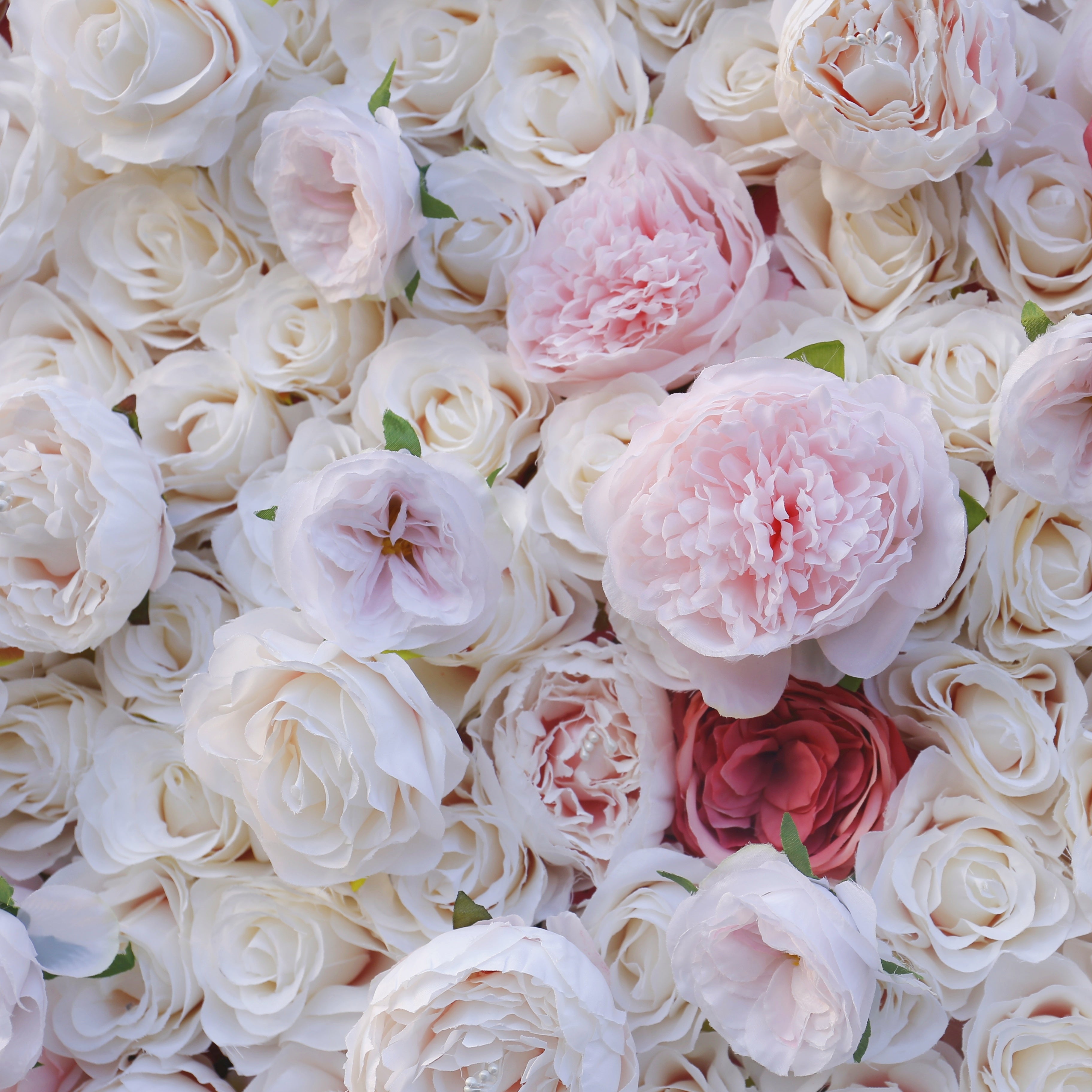 Pink White Mixed Silk Rose Cloth Roll Up Wedding Flower Wall ACFW-058