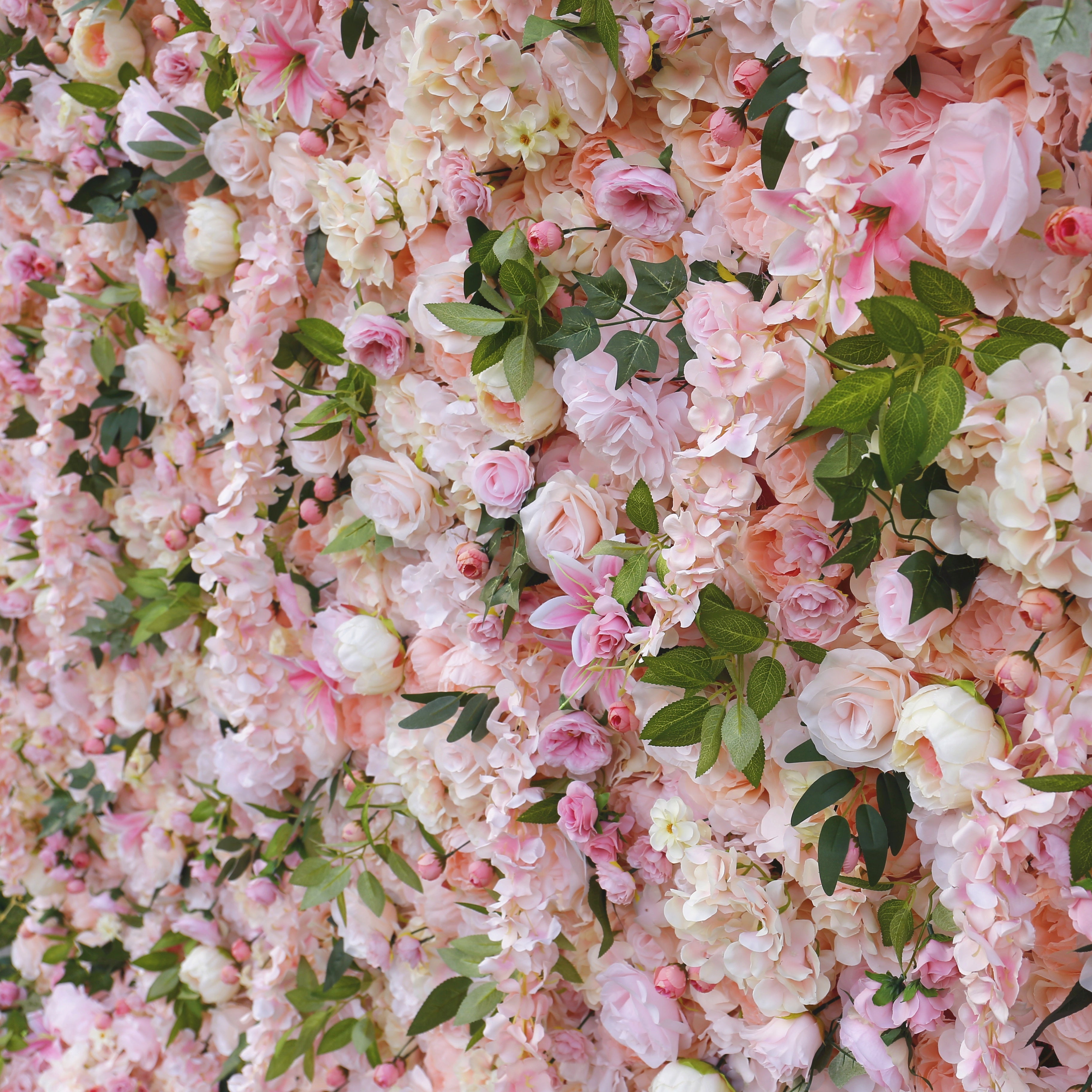 8ft Champagne Blush Artificial Flower Wall Backdrop for Wedding Decor ACFW-062