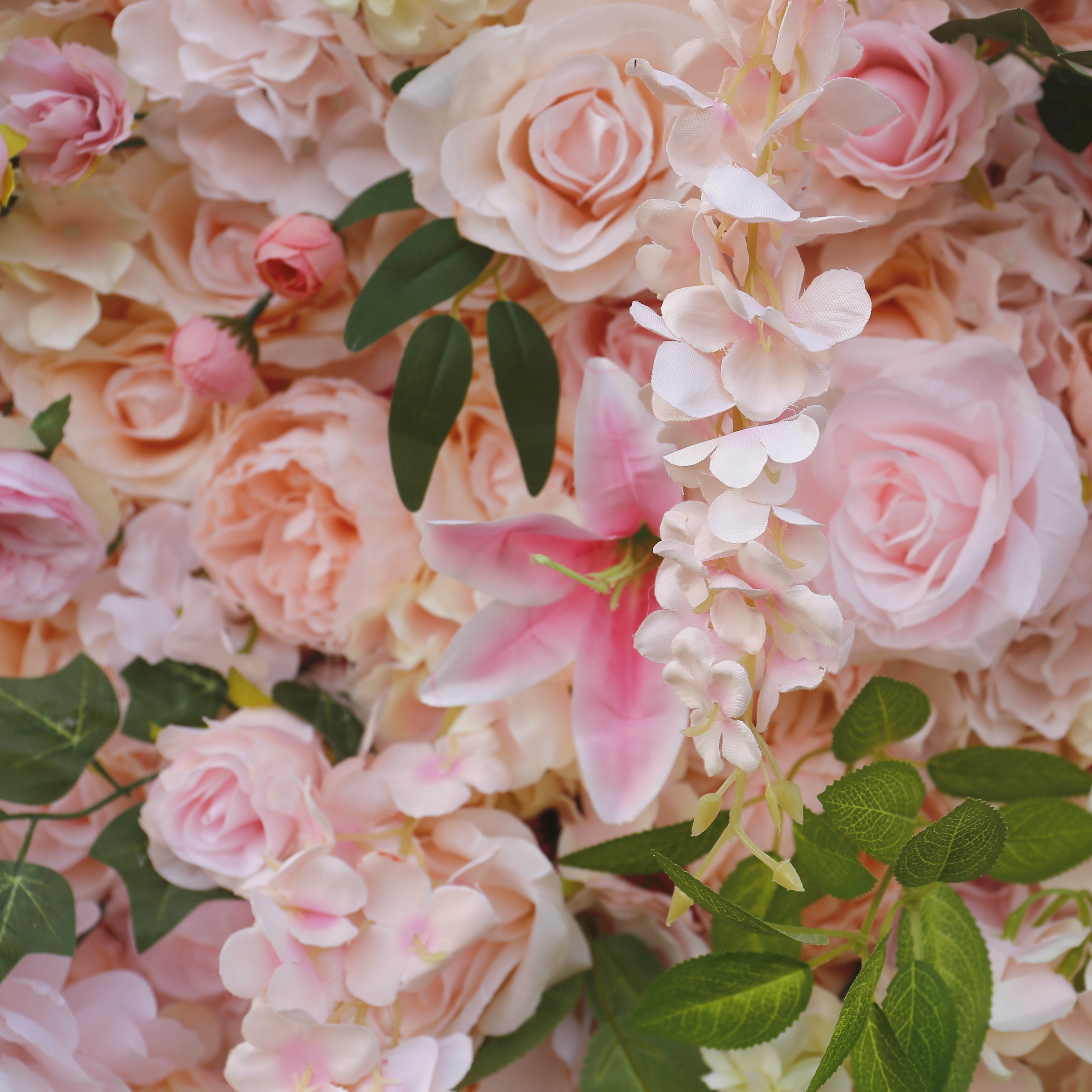 8ft Champagne Blush Artificial Flower Wall Backdrop for Wedding Decor ACFW-062