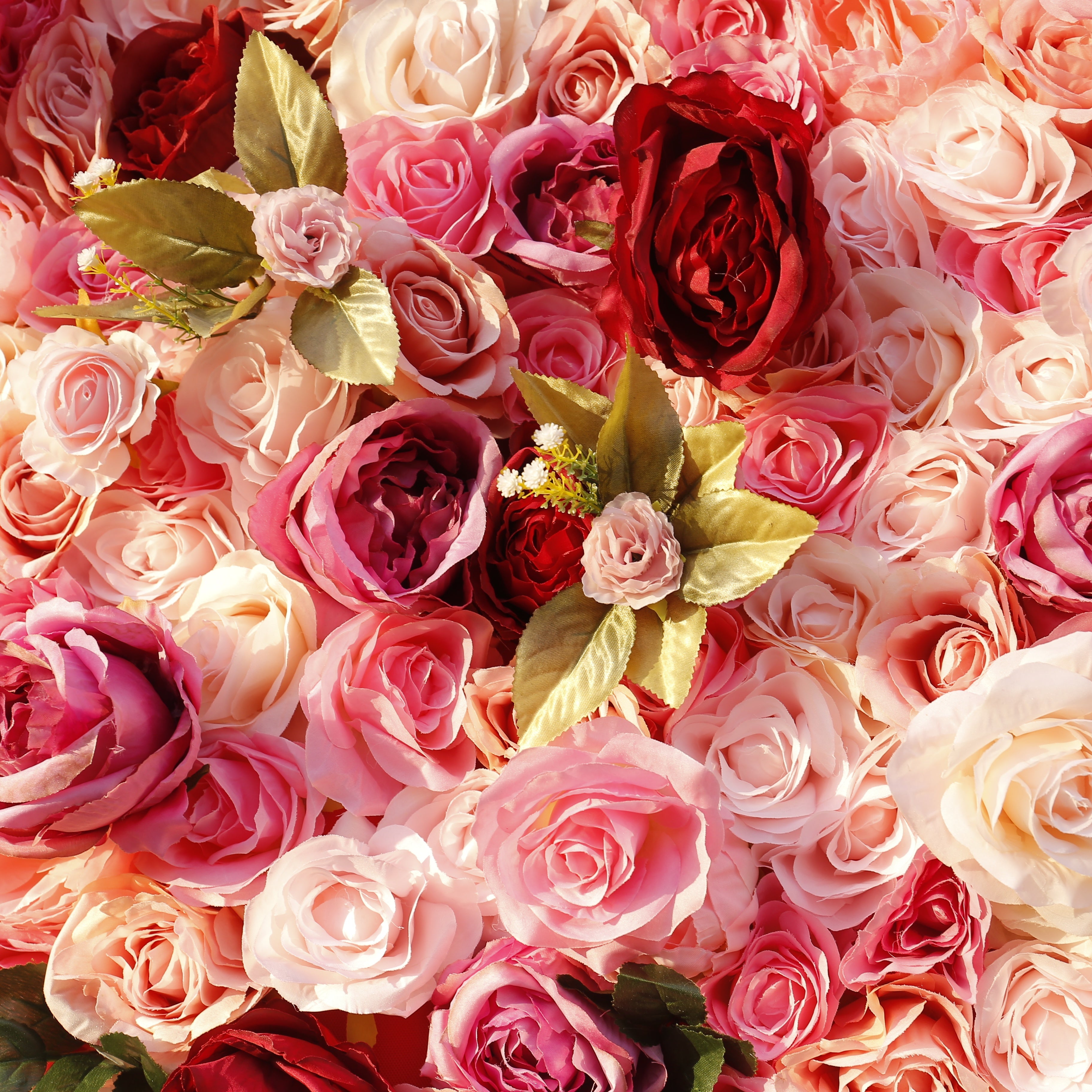 5D Blush Pink Mixed Rose Flower Wall Floral Panel for Event Decor ACFW-068