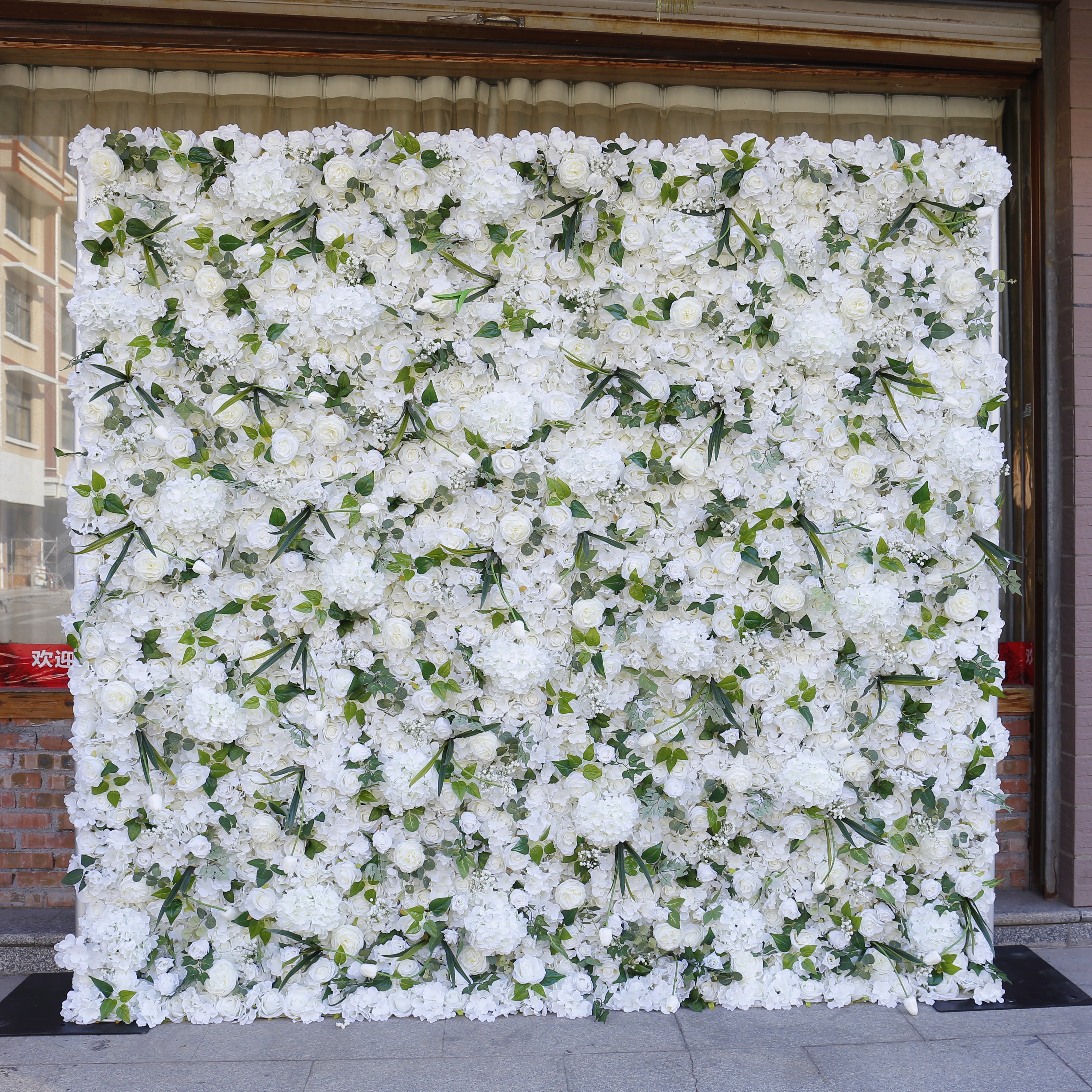 Artificial White Flower Wall Backdrop for Bridal Shower Wedding Decor ACFW-070