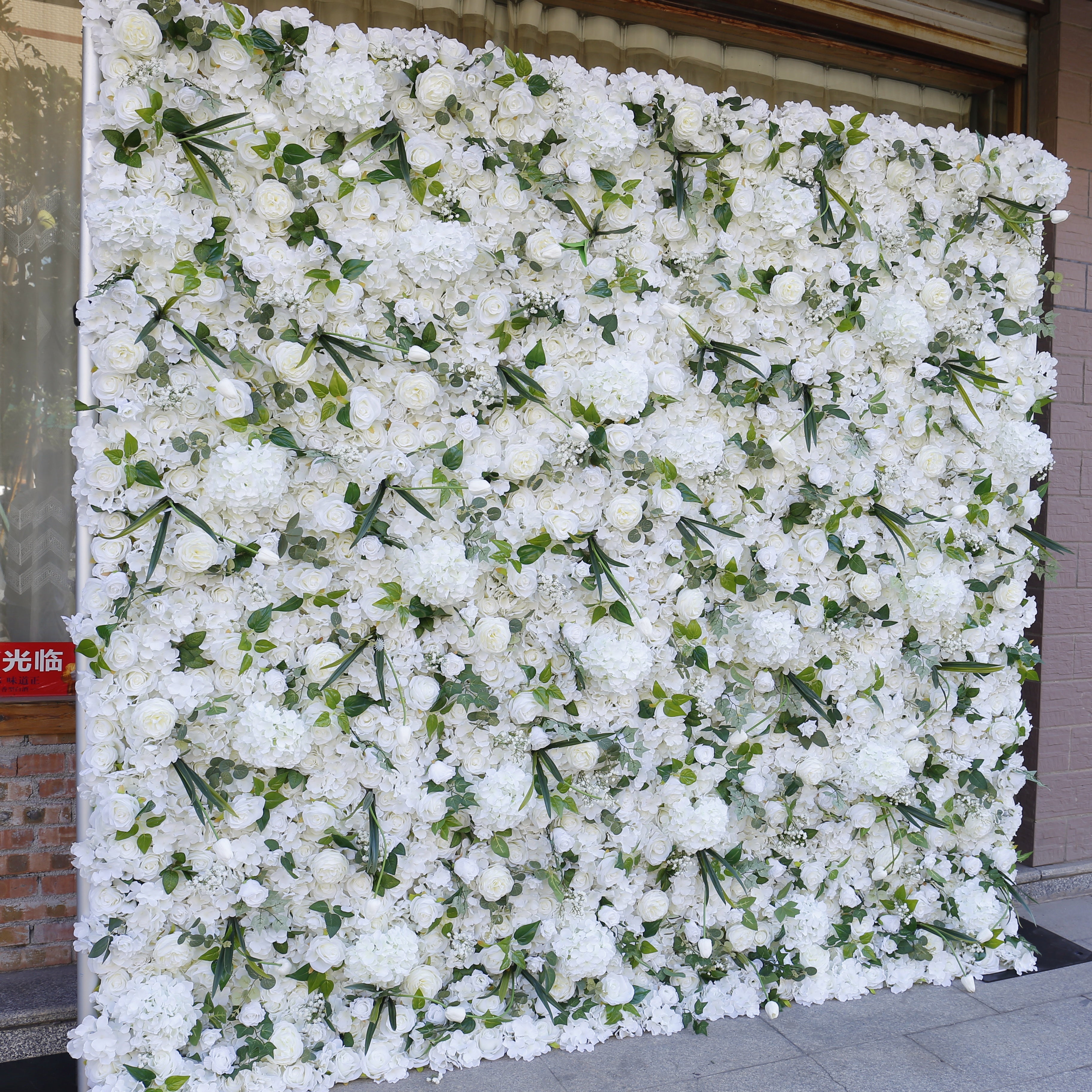 Artificial White Flower Wall Backdrop for Bridal Shower Wedding Decor ACFW-070