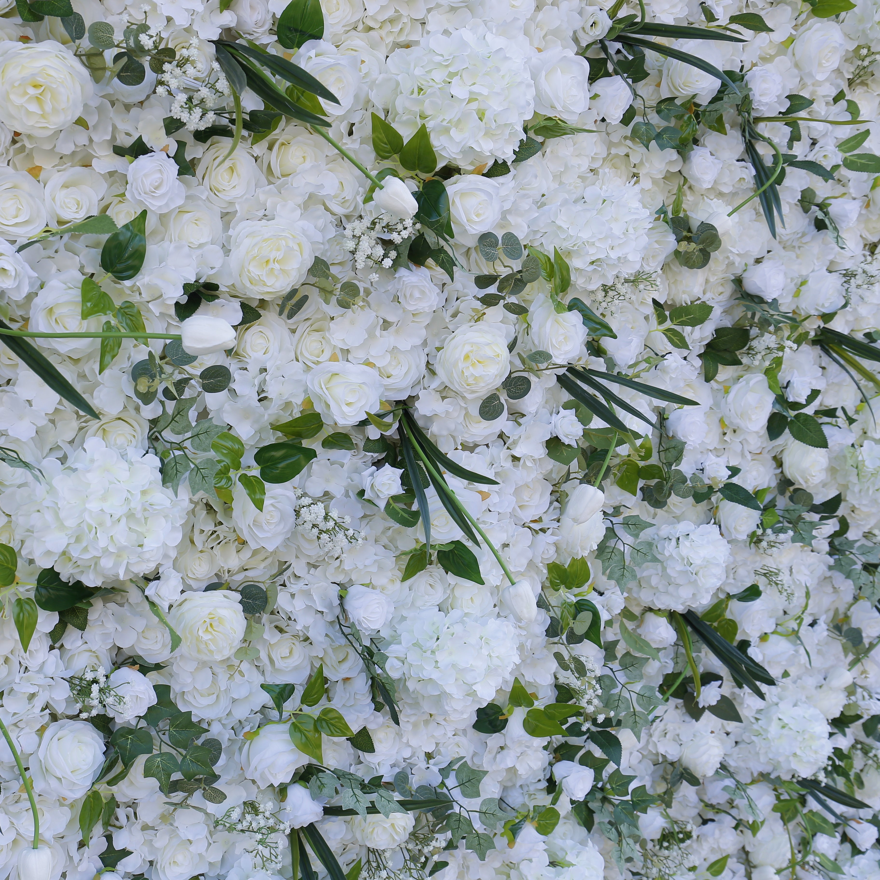 Artificial White Flower Wall Backdrop for Bridal Shower Wedding Decor ACFW-070