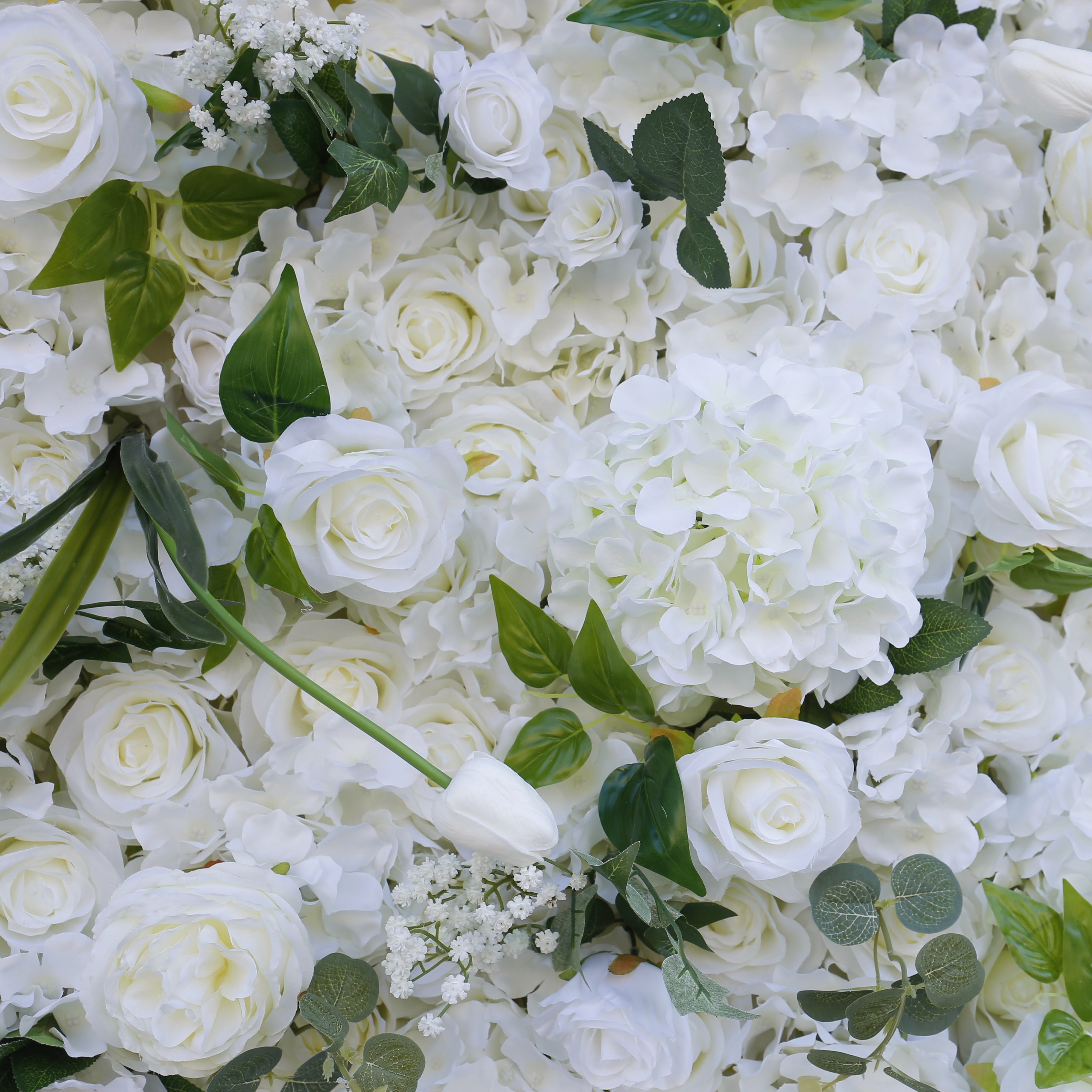 Artificial White Flower Wall Backdrop for Bridal Shower Wedding Decor ACFW-070