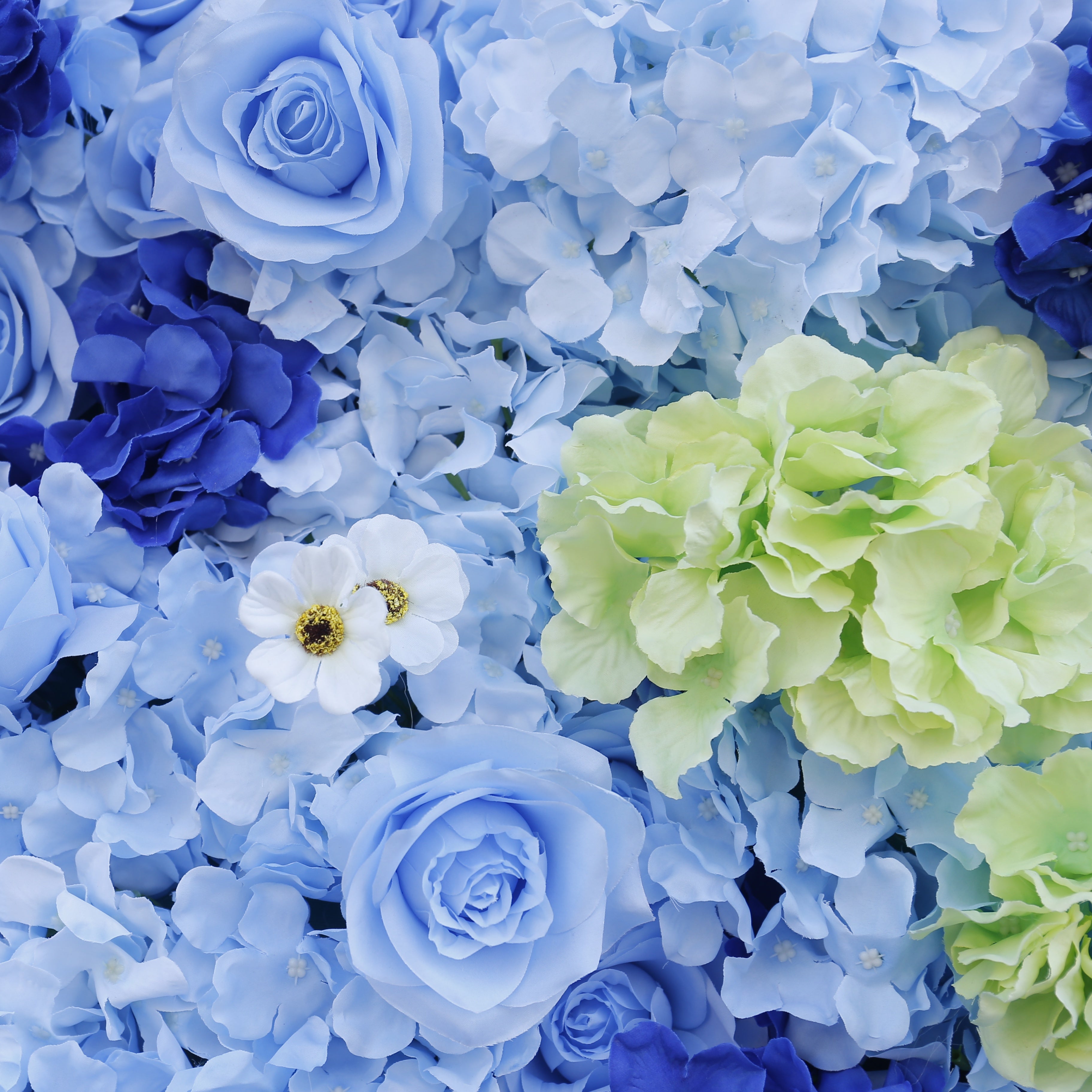 Blue Artificial 5D Flower Wall Backdrop for Wedding Birthday Decor ACFW-071