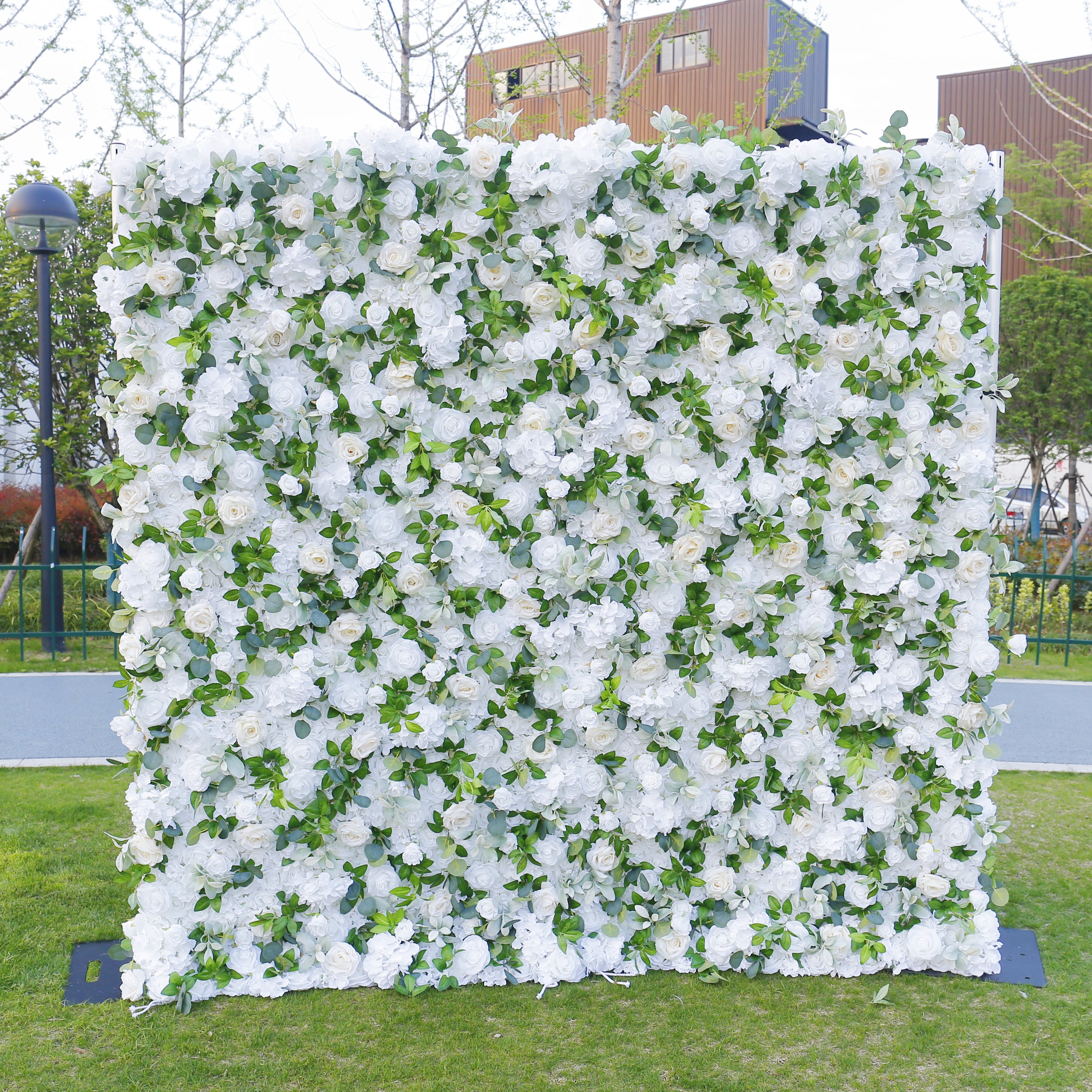 White Greenery Rose Flower Wall For Bridal Shower Event Decor ACFW-103