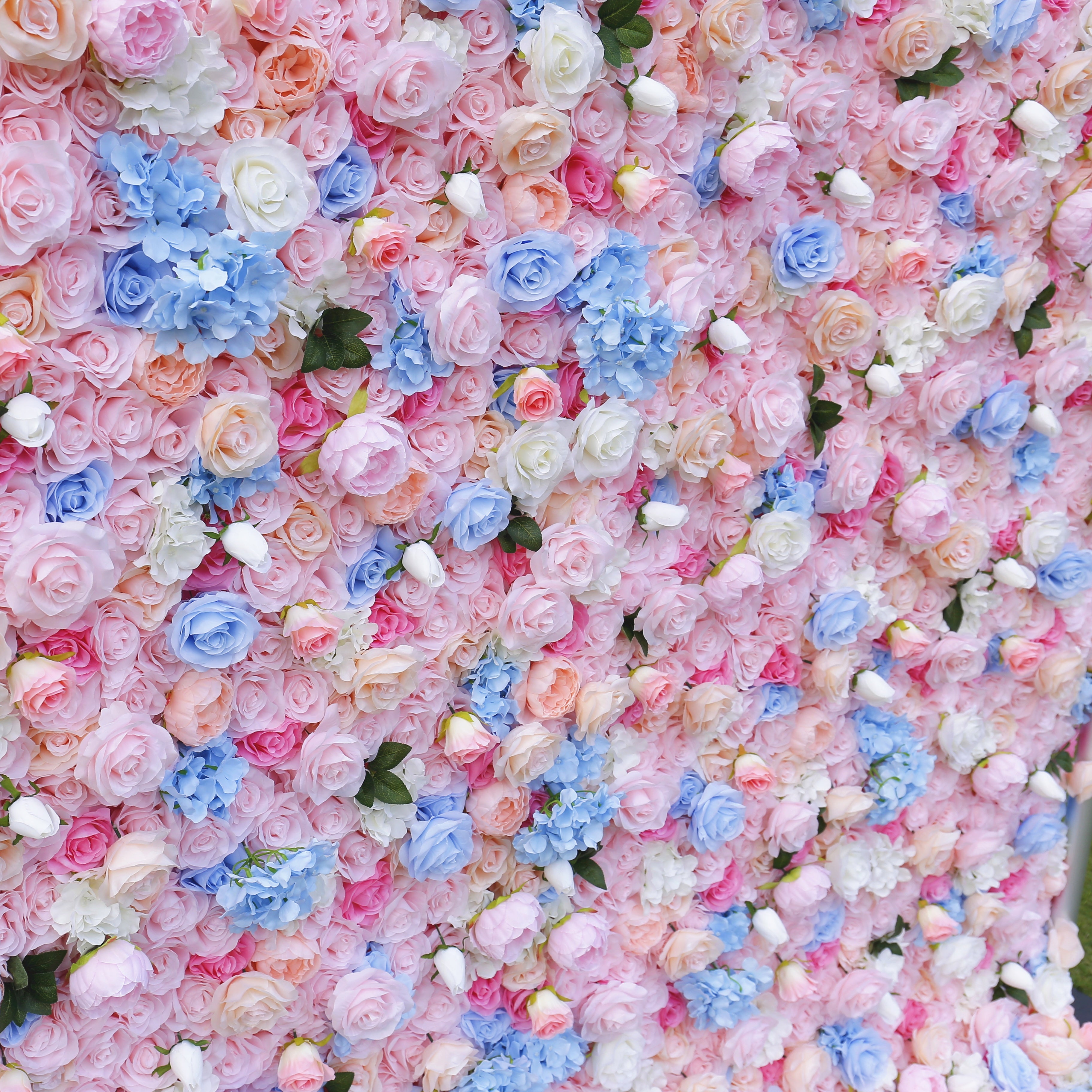 5D Pink Blue Mixed Silk Flower Artificial Flower Wall Backdrop ACFW-106