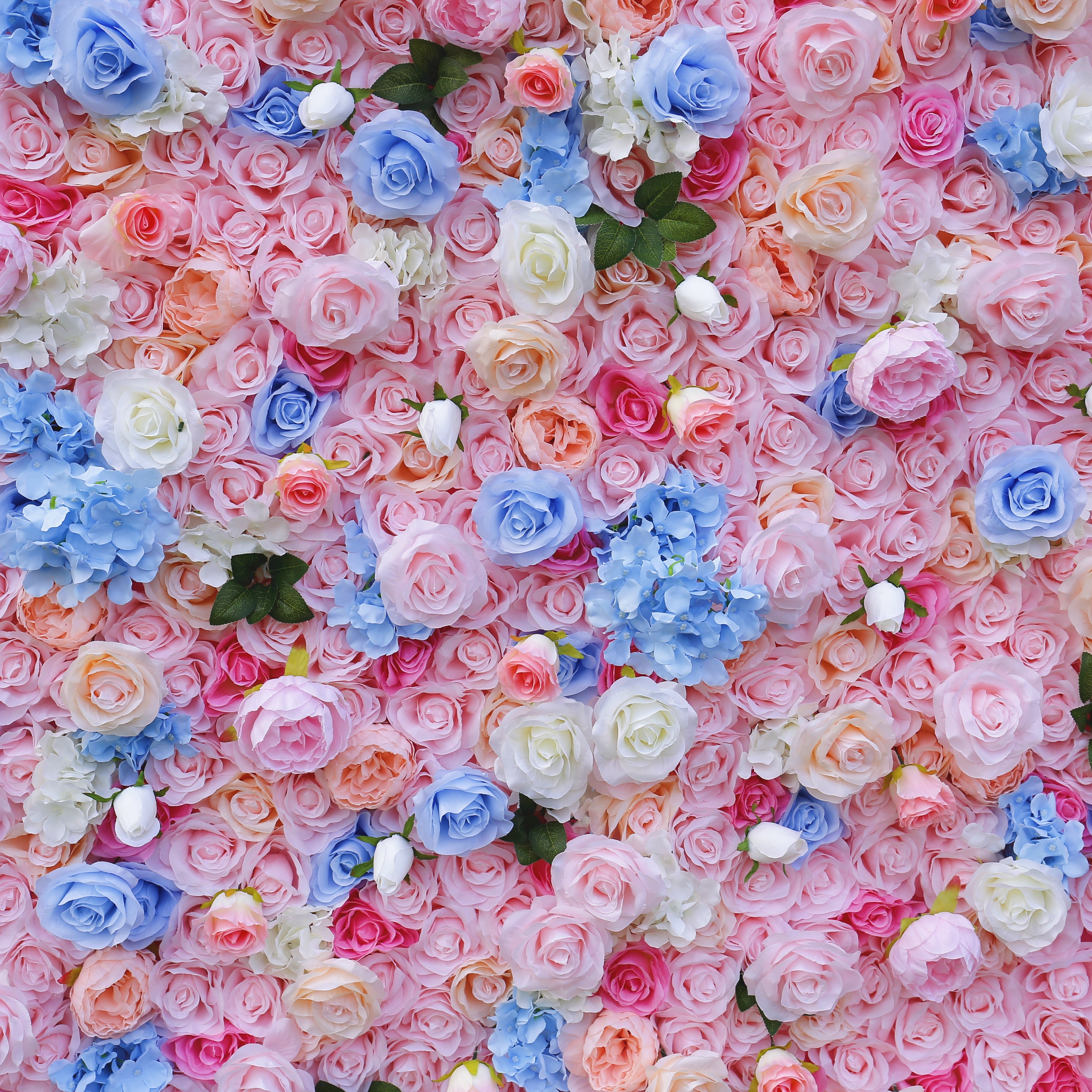 5D Pink Blue Mixed Silk Flower Artificial Flower Wall Backdrop ACFW-106