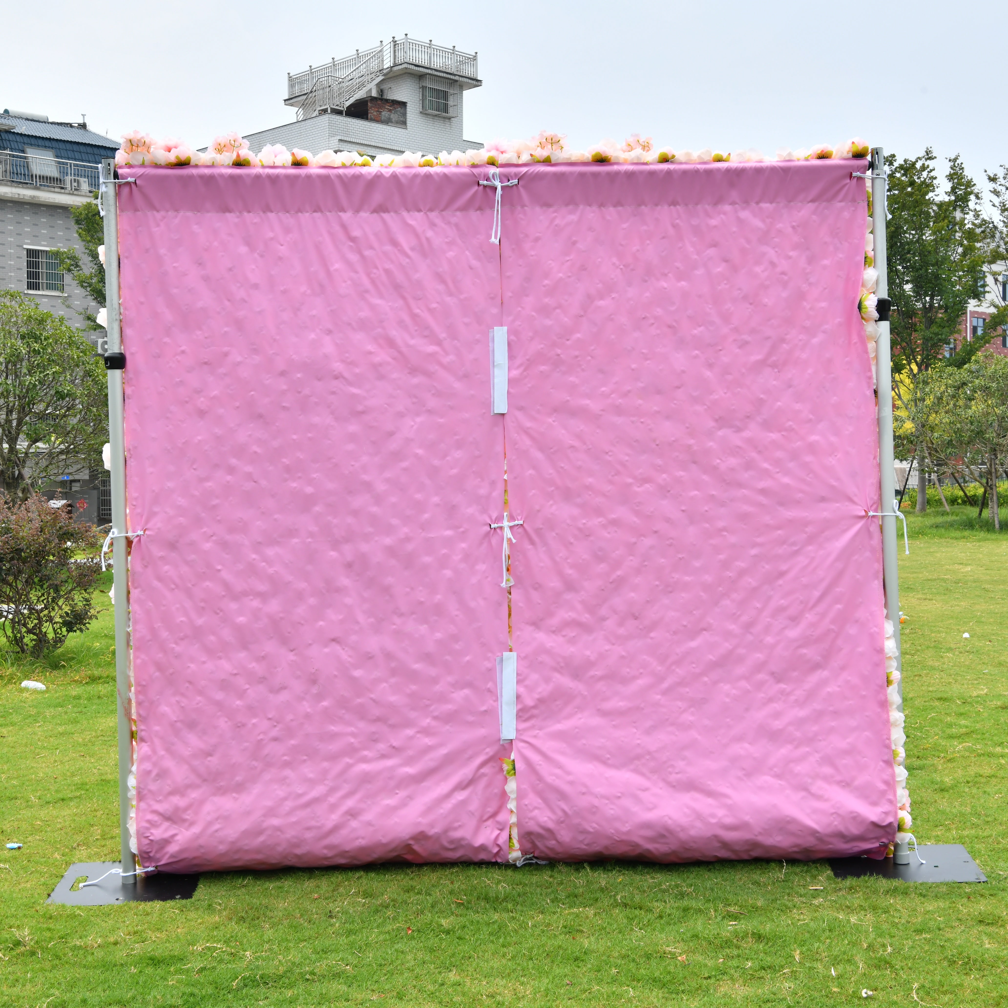 Silk Pink Rose Hydrangea Artificial Flower Wall Backdrop Decor ACFW-121