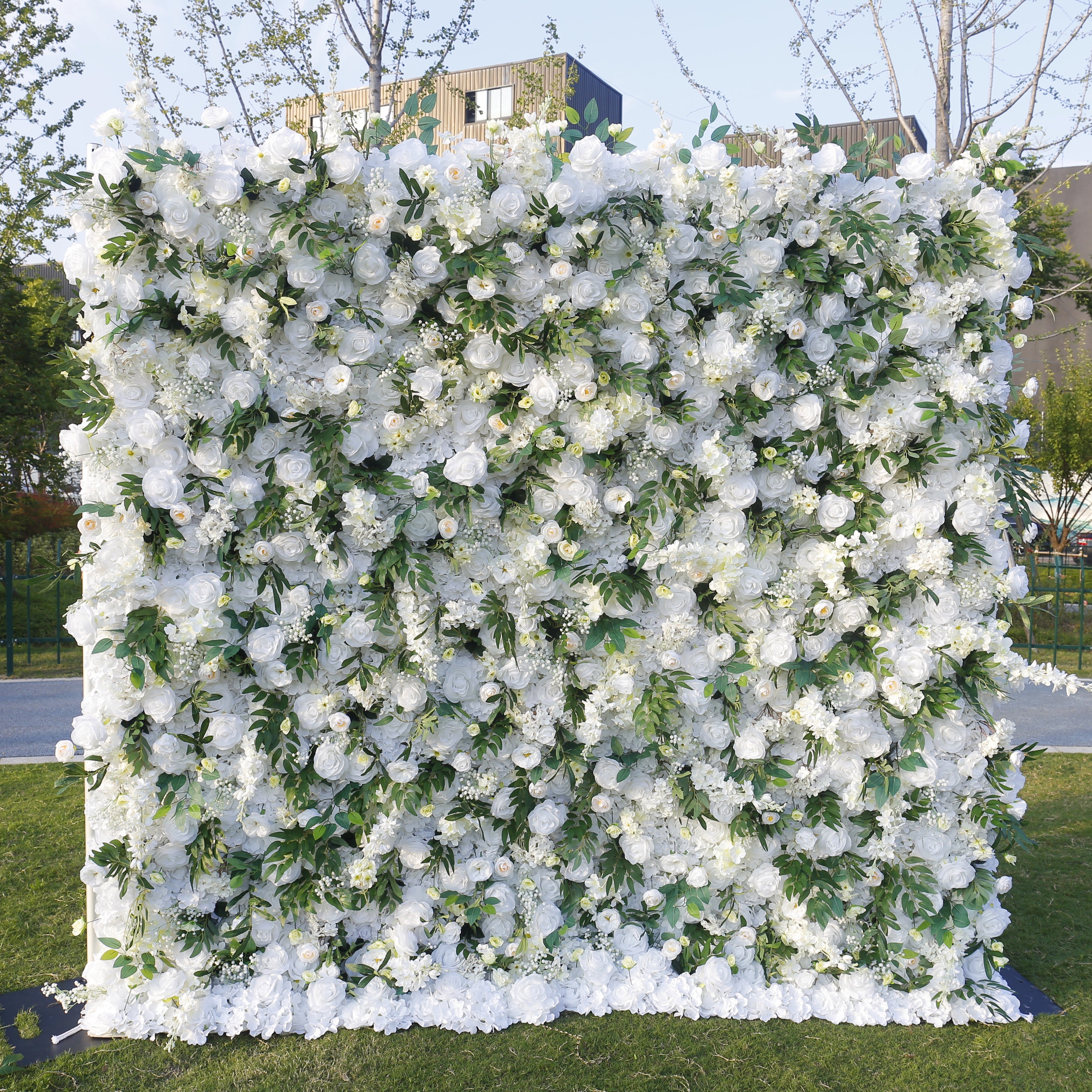 White Tropical Leaf Flower Wall  For Wedding Ceremony Decor ACFW-126