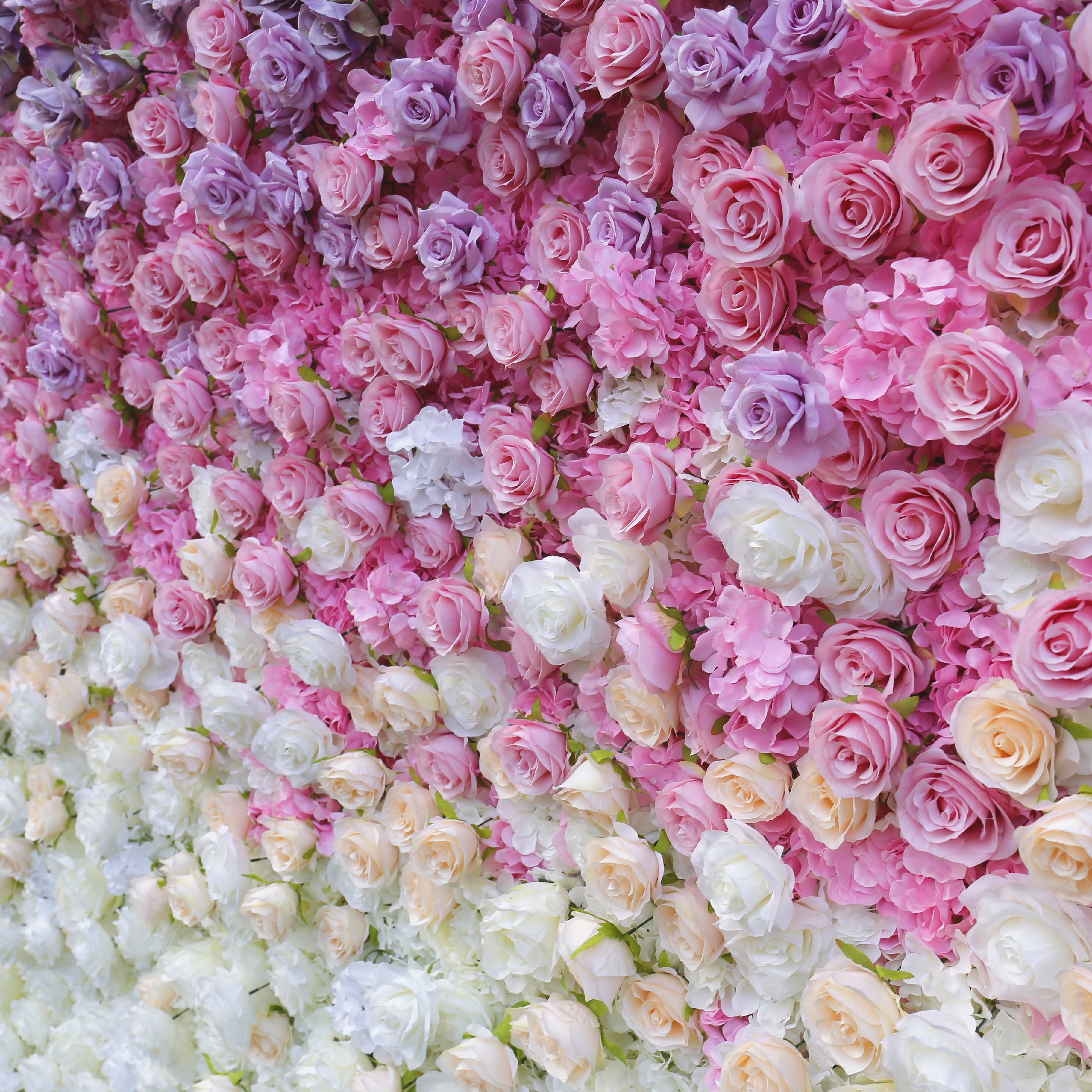 Gradient Pink Purple Fabric Flower Wall Wedding Backdrop ACFW-127