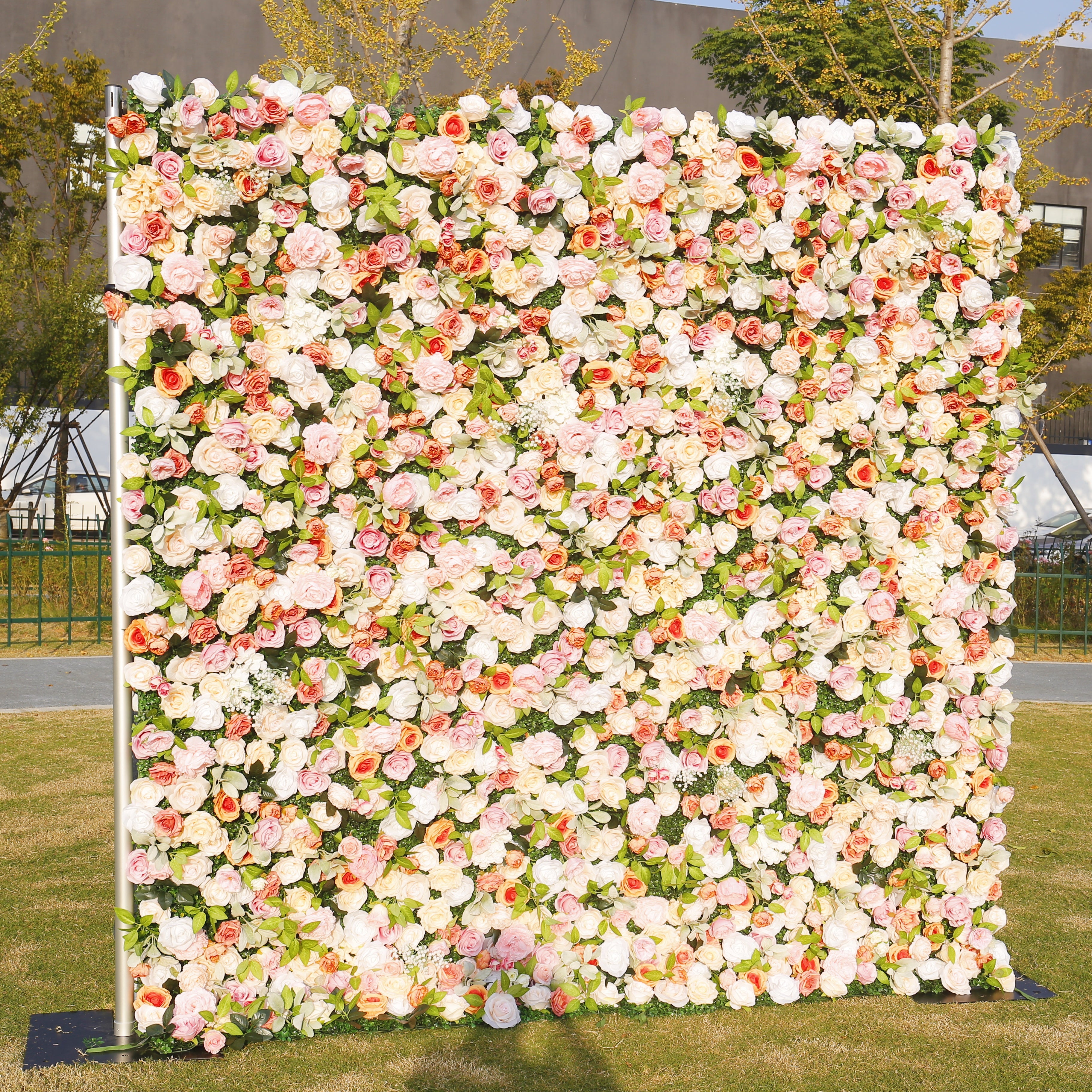 3D Mixed Floral Backdrop Roll Up Curtain Artificial Flower Wall ACFW-134