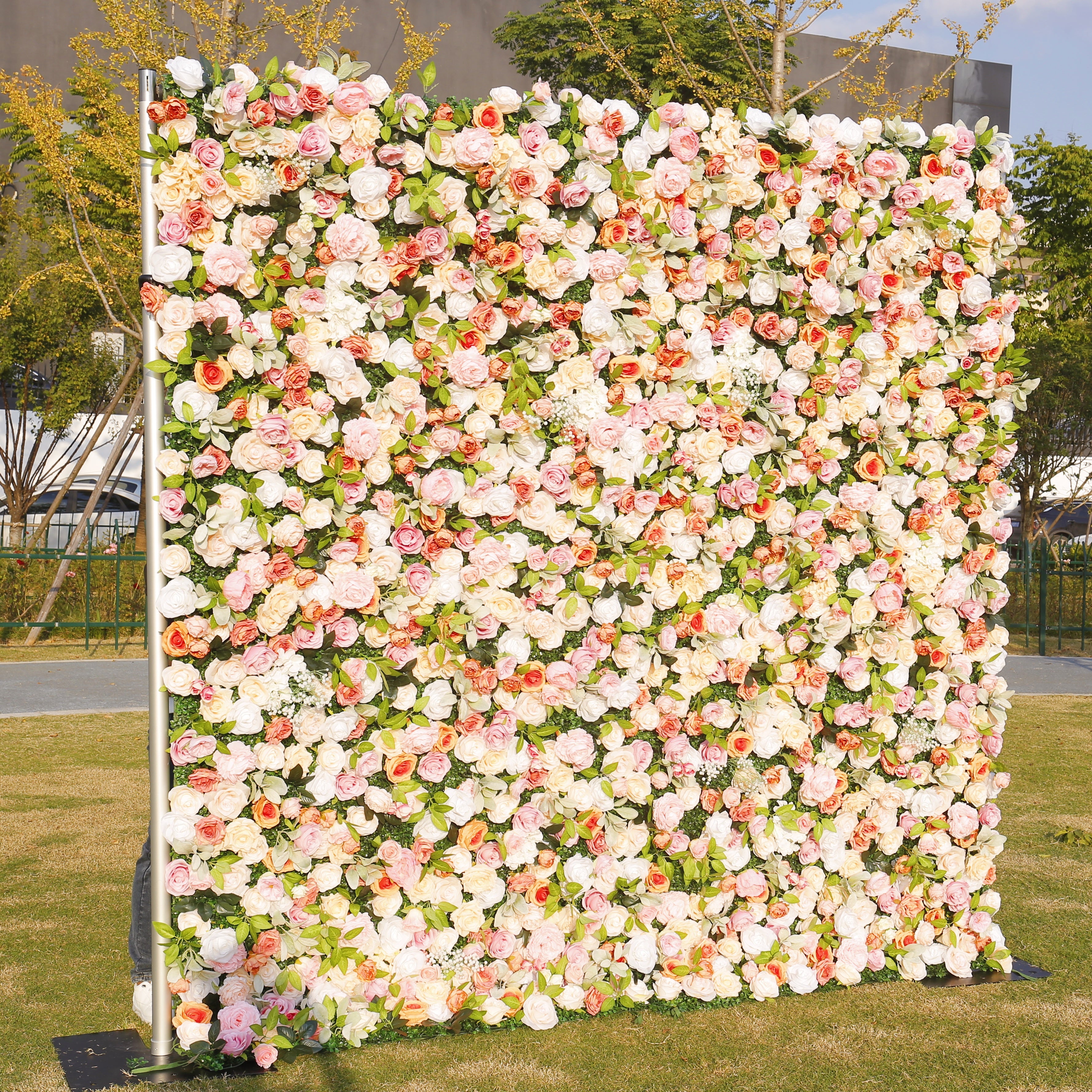 3D Mixed Floral Backdrop Roll Up Curtain Artificial Flower Wall ACFW-134