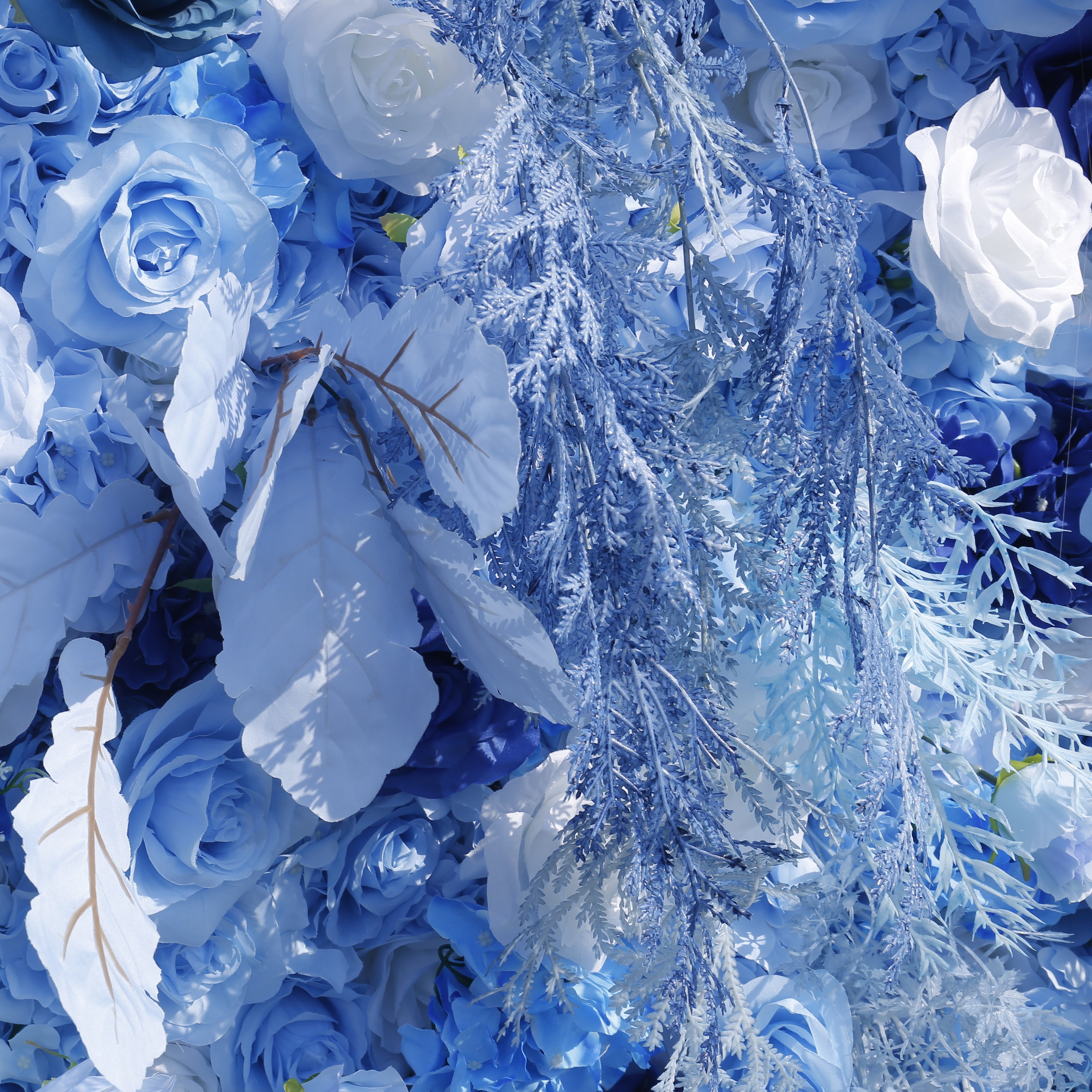 8ft Royal Blue White Rose Flower Wall Backdrop For Event Party Decor ACFW-135