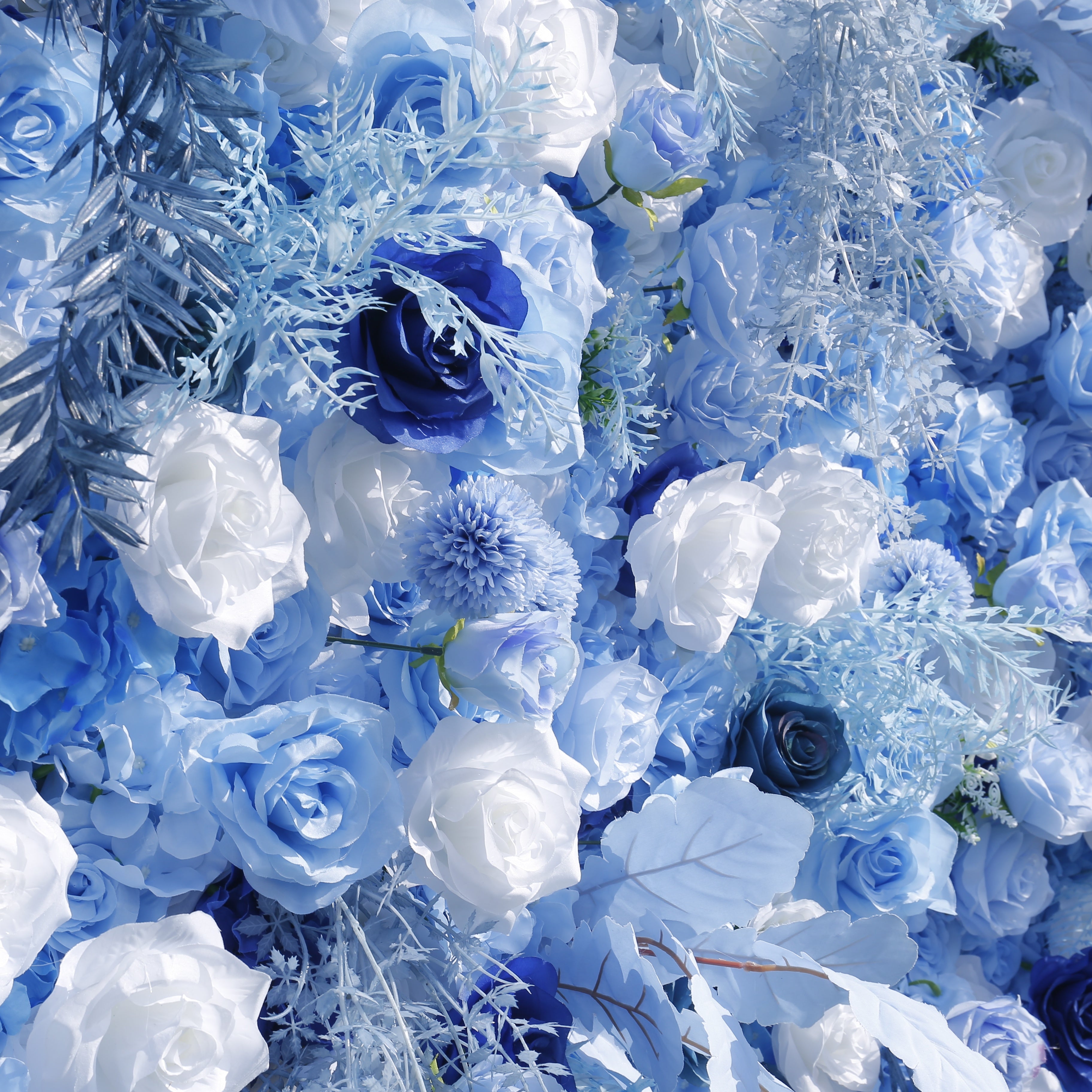 8ft Royal Blue White Rose Flower Wall Backdrop For Event Party Decor ACFW-135