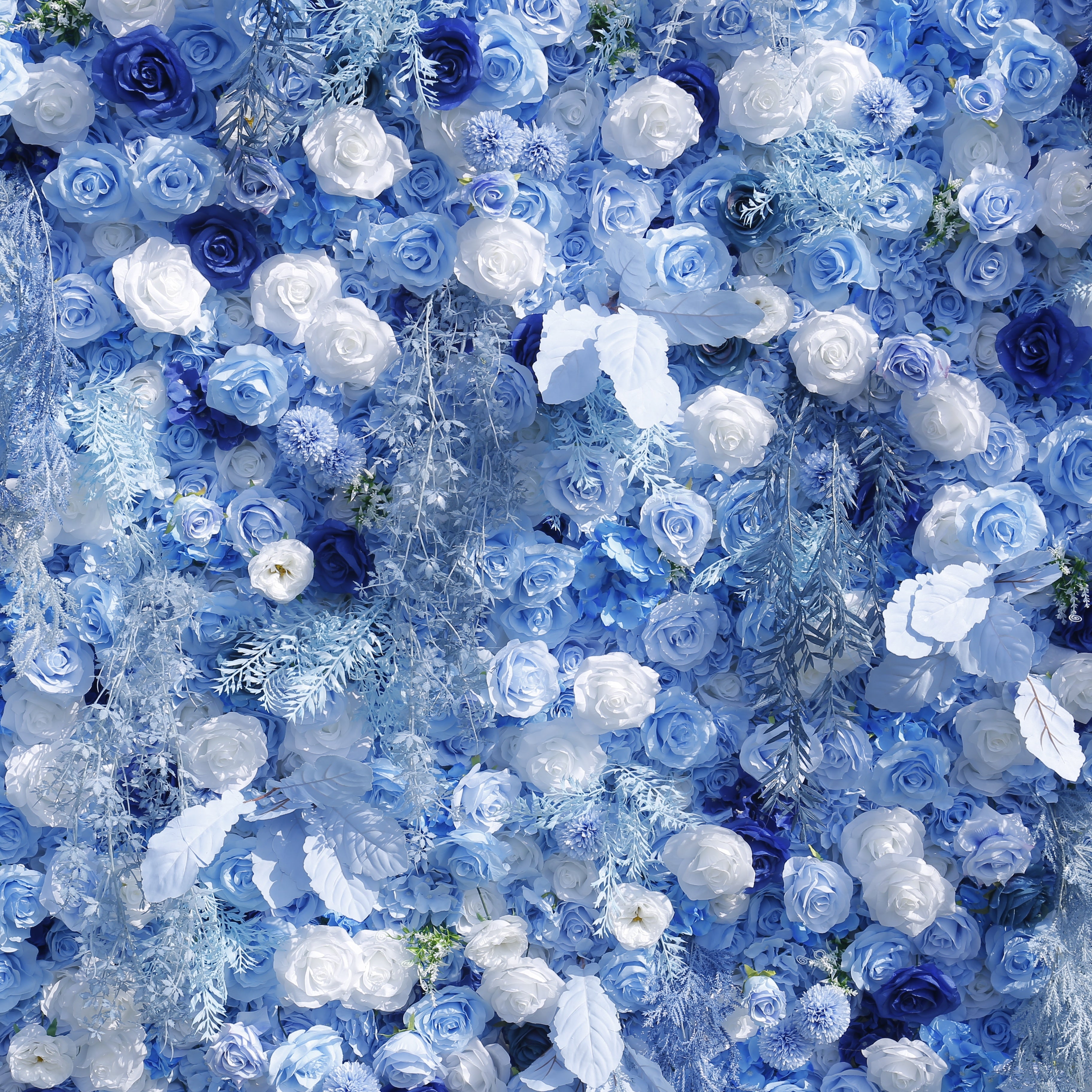 8ft Royal Blue White Rose Flower Wall Backdrop For Event Party Decor ACFW-135