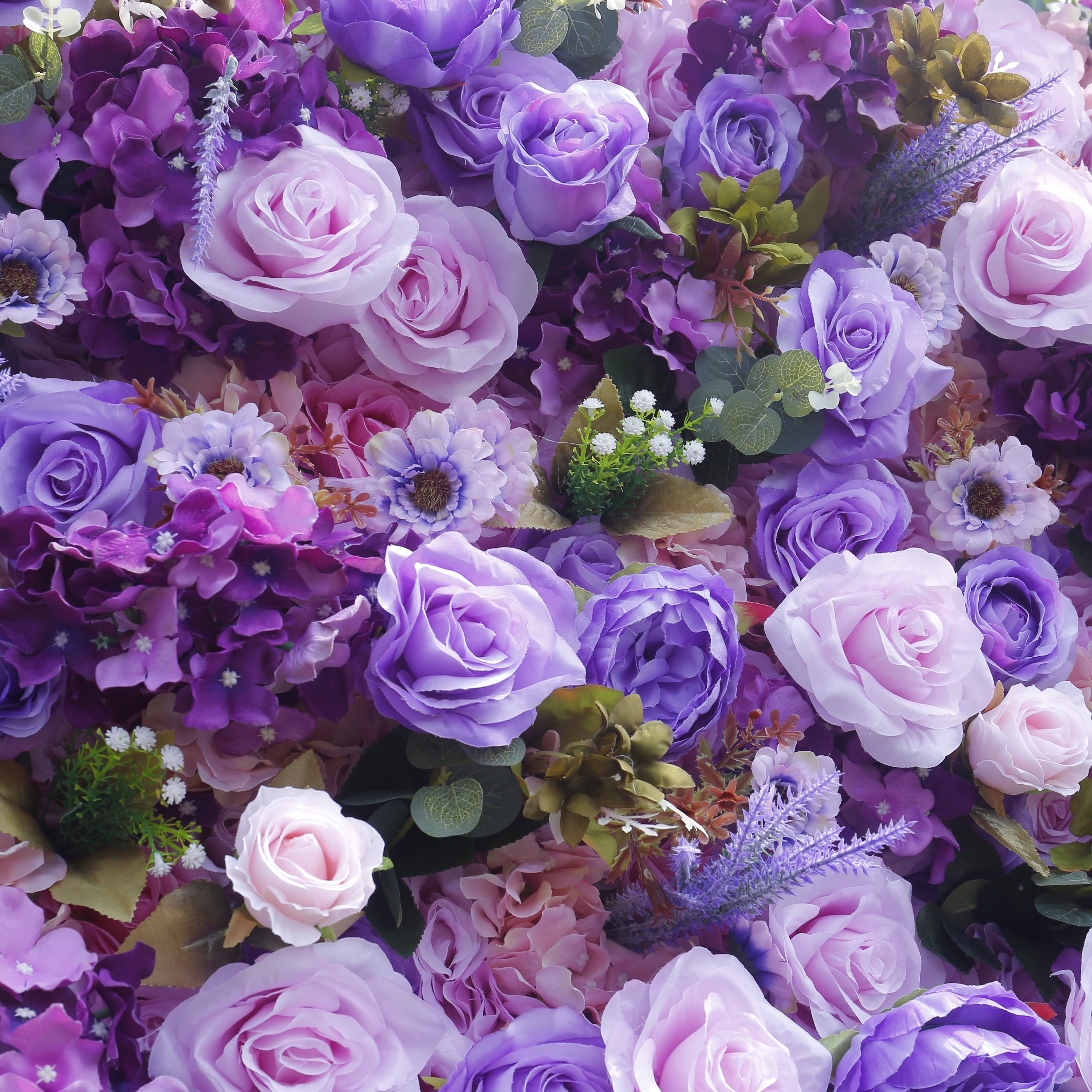 Handmade Artificial Cloth Purple Silk Flower Wall Event Decor ACFW-148