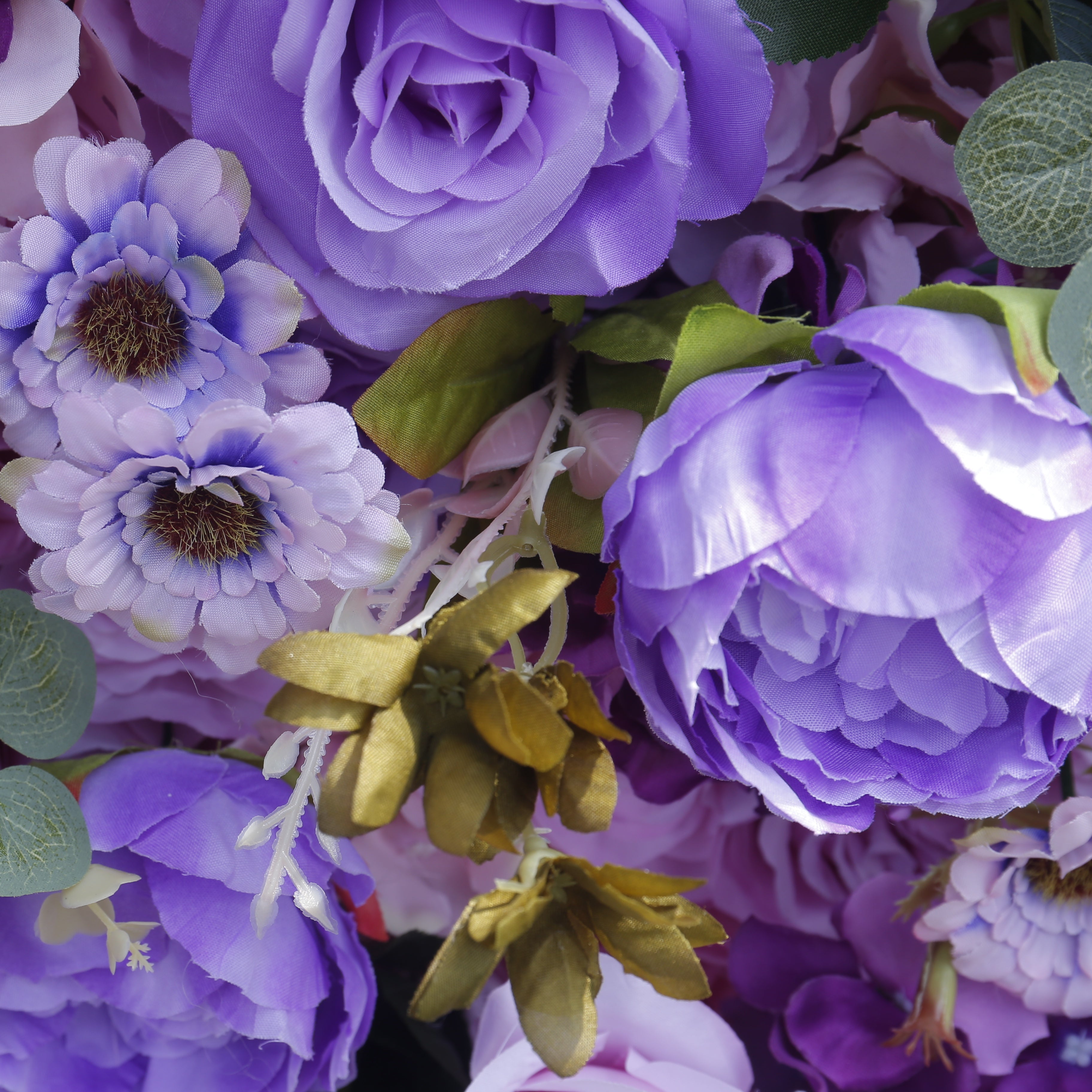 Handmade Artificial Cloth Purple Silk Flower Wall Event Decor ACFW-148