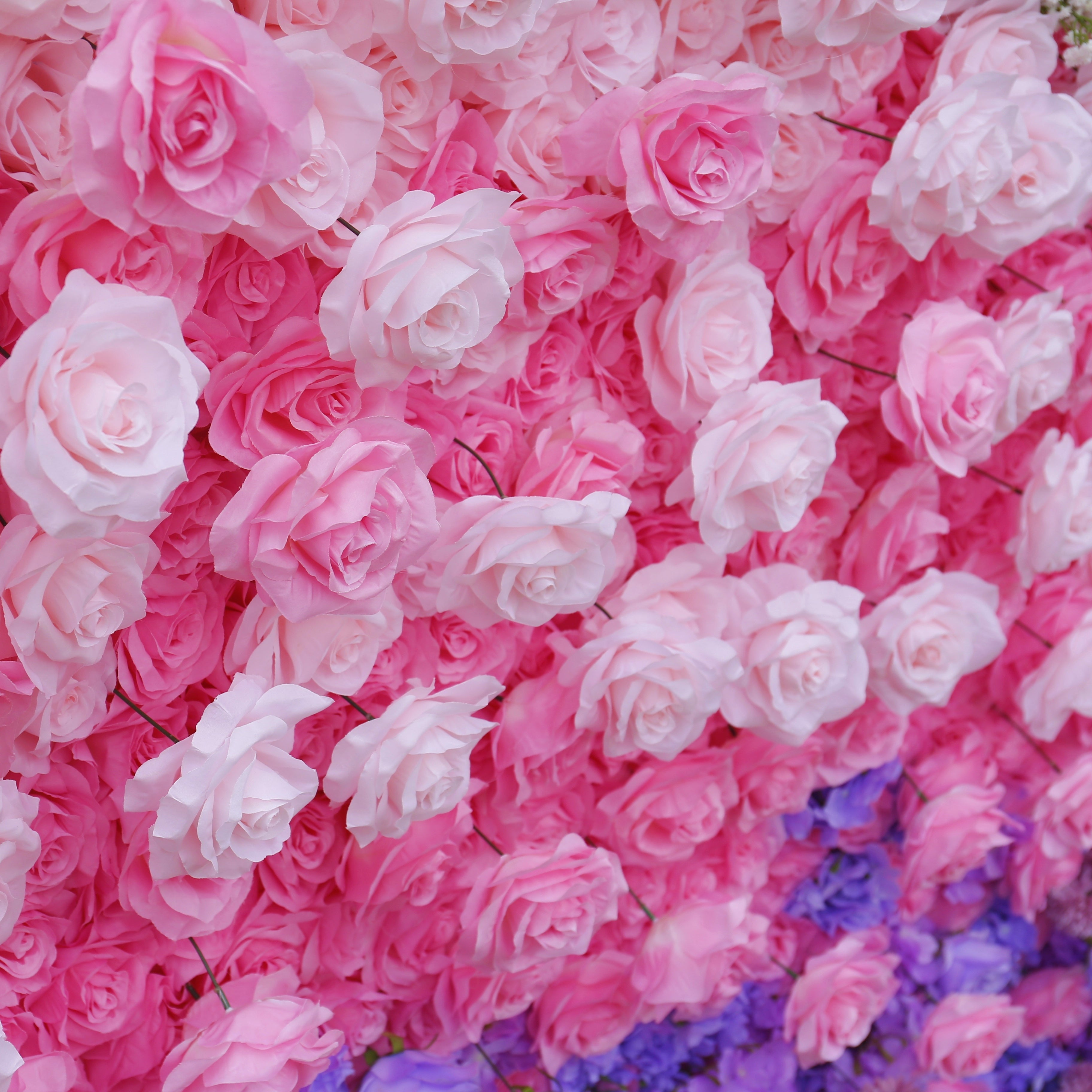 Dreamy Pink Purple Fabric Floral Wall Panel for Bridal Shower Decor ACFW-157