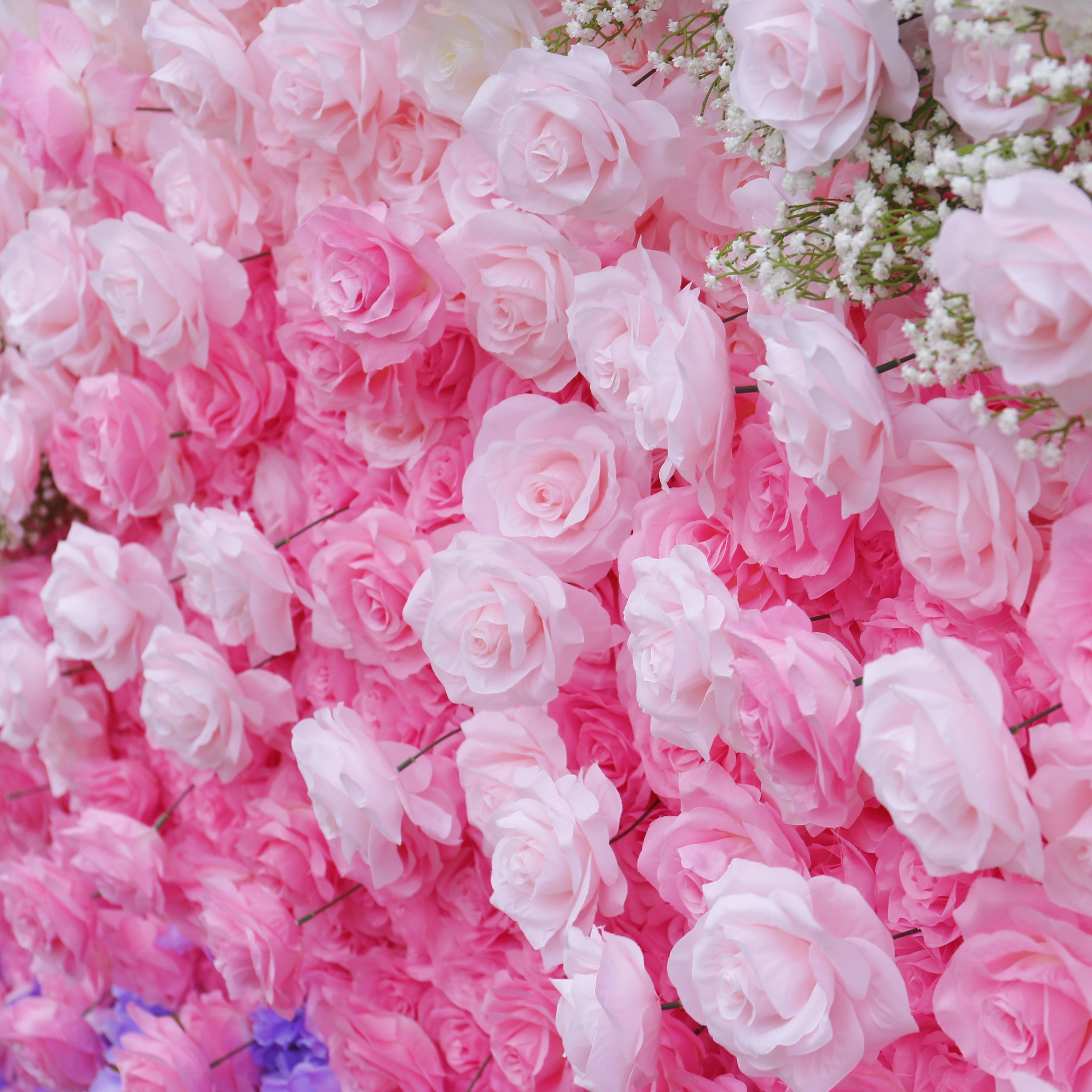 Dreamy Pink Purple Fabric Floral Wall Panel for Bridal Shower Decor ACFW-157